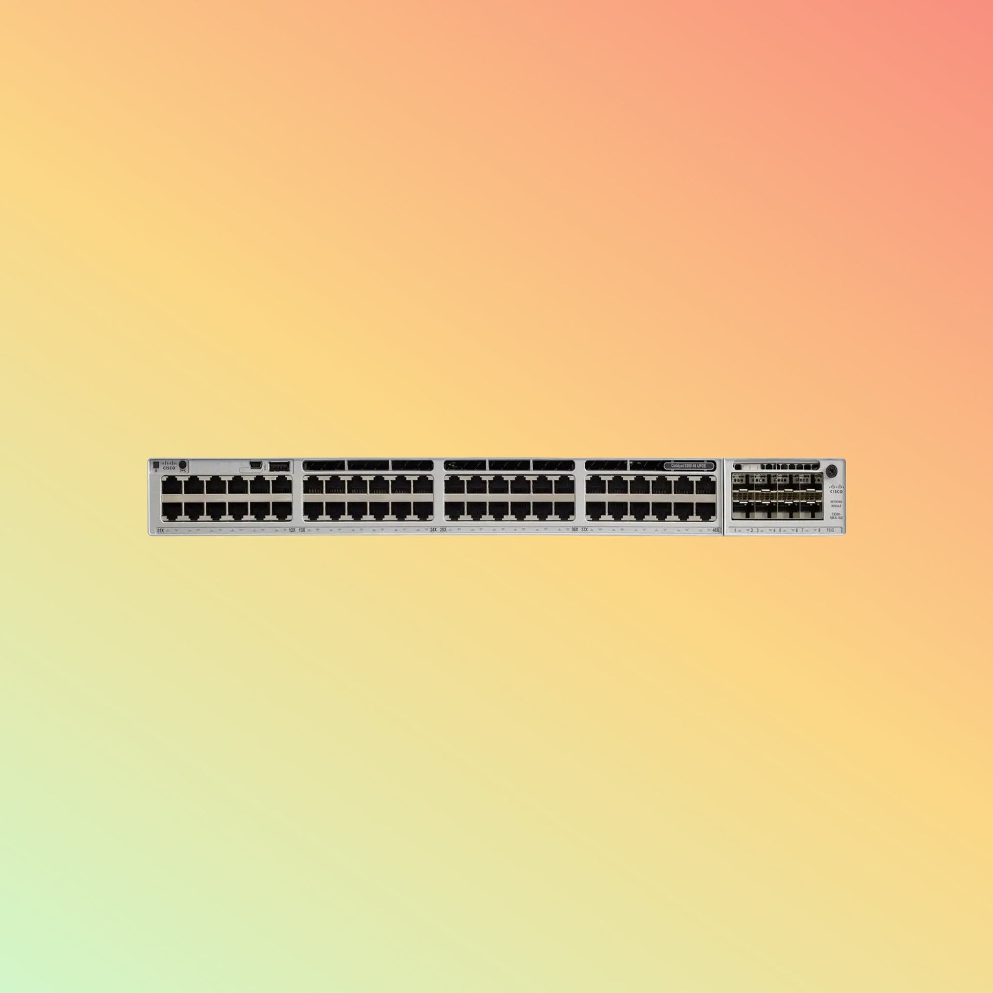 Cisco Catalyst C9300 – 256Gbps, 190.48Mpps, 822W PoE, 48 UPOE RJ45 - NEOTECH