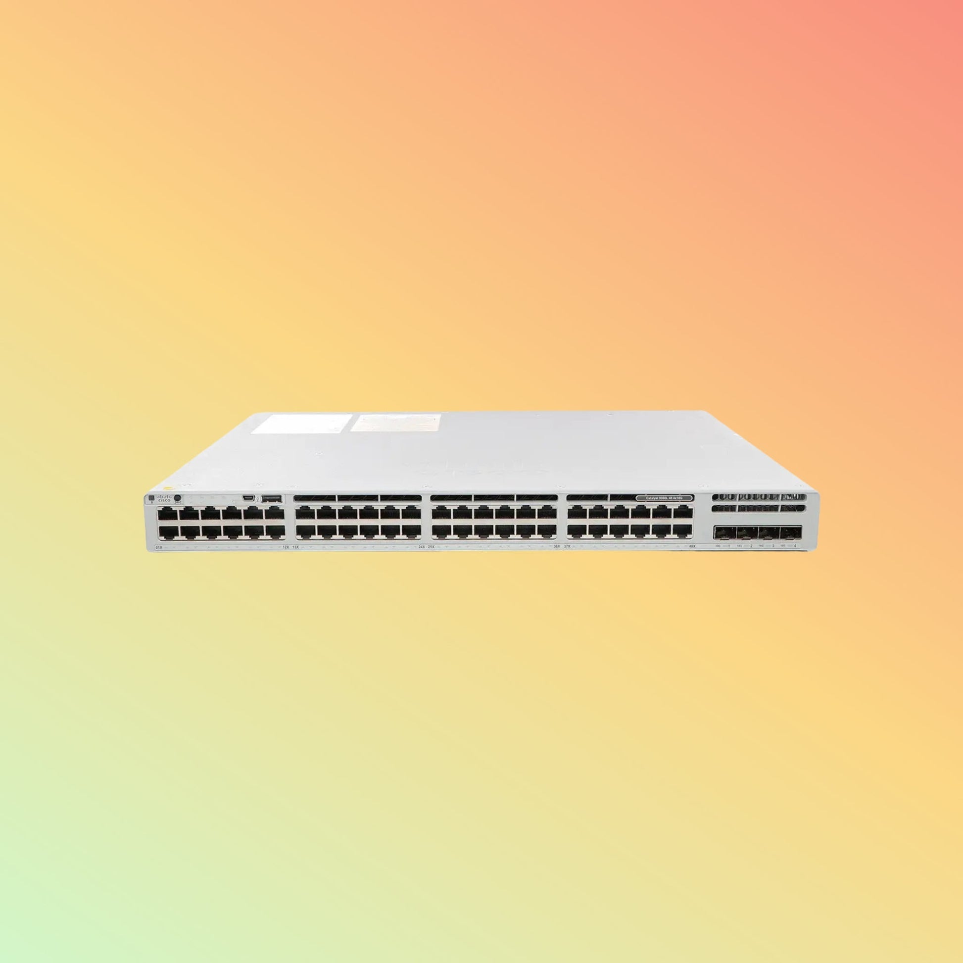 CISCO Catalyst C9300L Switch - 176 Gbps Switching capacity, Throughput up to 130.95 Mpps, 505W PoE Capability, 48 x PoE+ RJ45, 4 x SFP+ uplink - NEOTECH