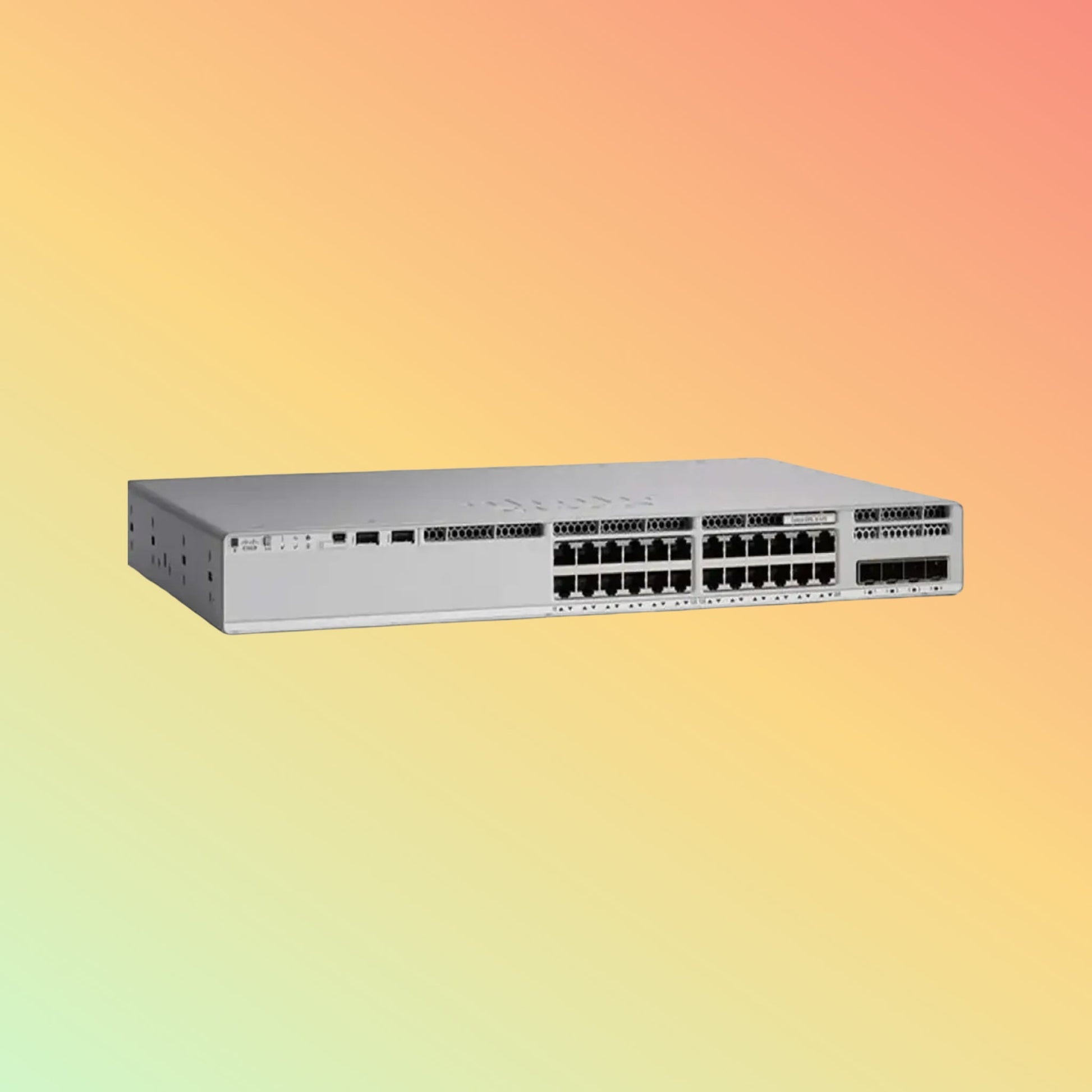 CISCO Catalyst C9300L Switch - 56 Gbps Switching capacity, Throughput up to 41.66 Mpps, 505W PoE Capability, 24 x PoE+ RJ45, 4 x SFP uplink - NEOTECH