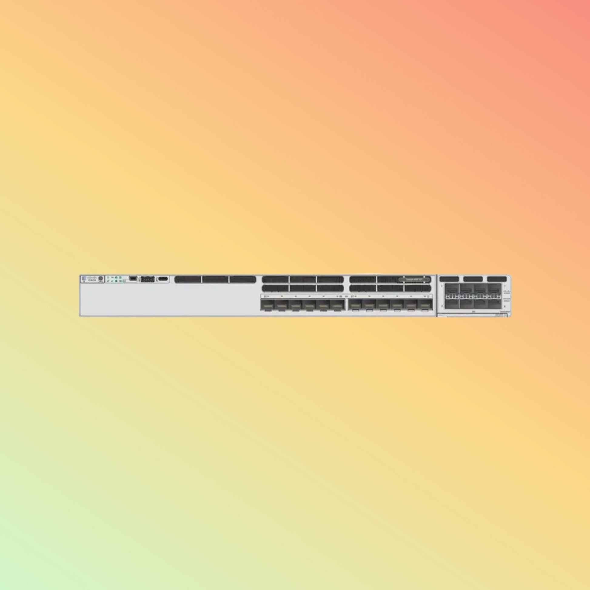 CISCO Catalyst C9300X Switch - 1000 Gbps Switching capacity, Throughput up to 744.04 Mpps, 12 x 1/10/25 Gigabit SFP28 - NEOTECH