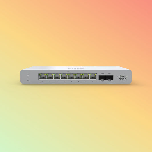 CISCO Meraki MS120 Managed Switch - 20 Gbps Switching Capacity, Throughput up to 14.88 Mpps, 124W PoE Capability, 8 x RJ45, 2 x SFP - NEOTECH