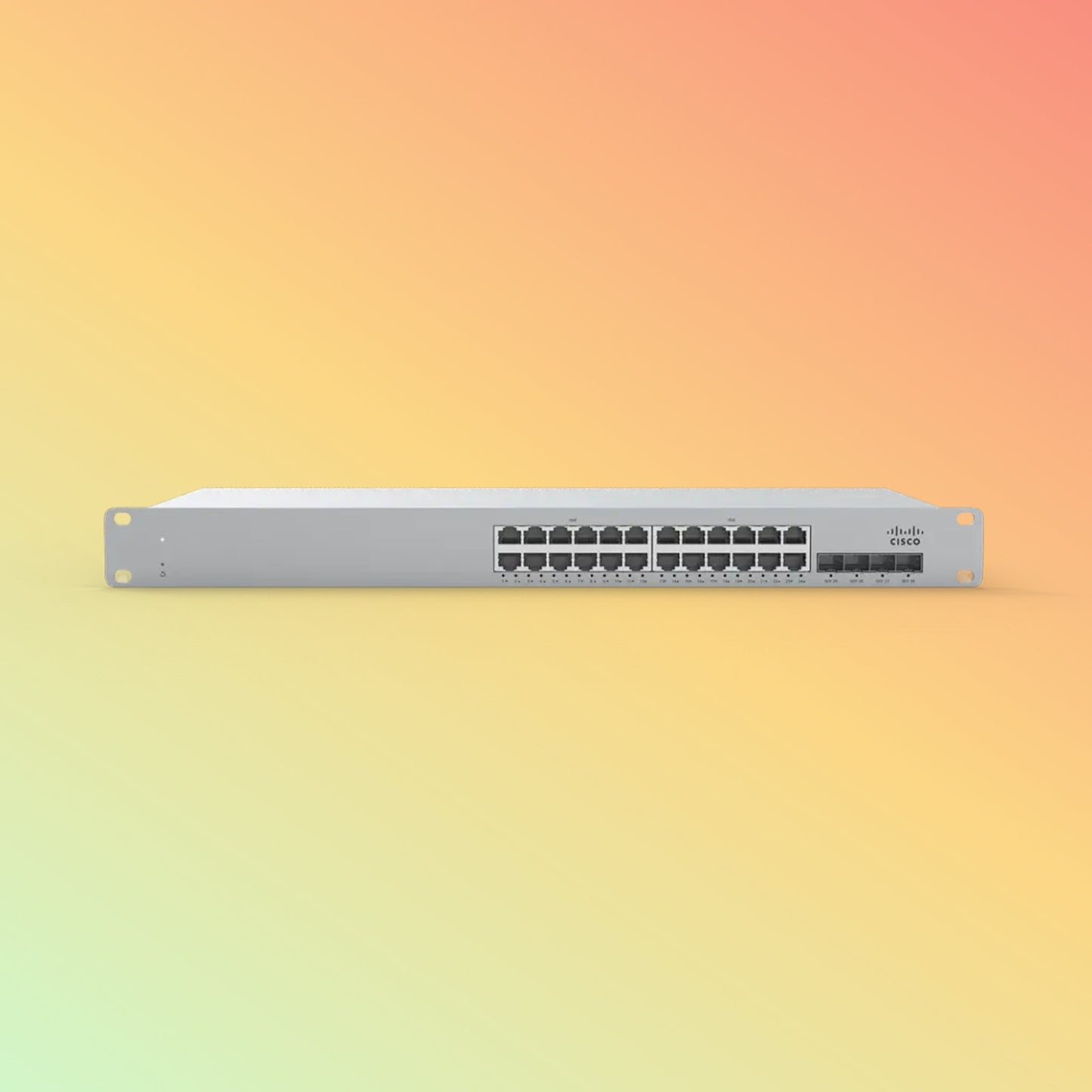 CISCO Meraki MS210 Switch - 128 Gbps Switching capacity, Throughput up to 41.67 Mpps, 370W PoE Capability, 24 x PoE+ RJ45, 4 x SFP - NEOTECH