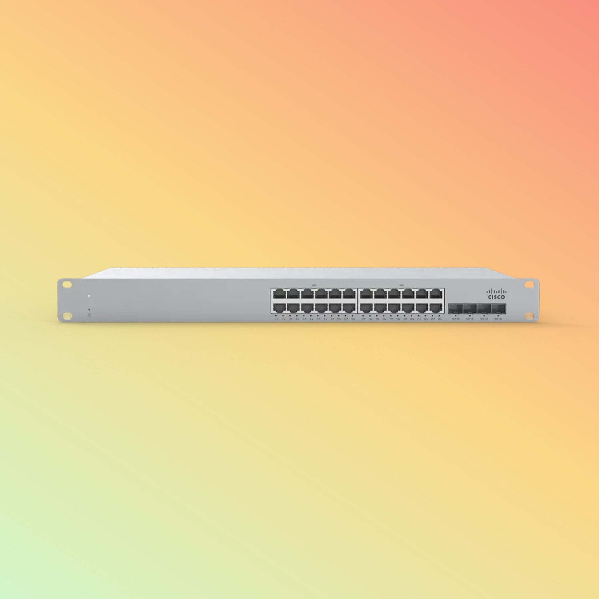 CISCO Meraki MS210 Switch - 128 Gbps Switching capacity, Throughput up to 41.67 Mpps, 370W PoE Capability, 24 x PoE+ RJ45, 4 x SFP - NEOTECH