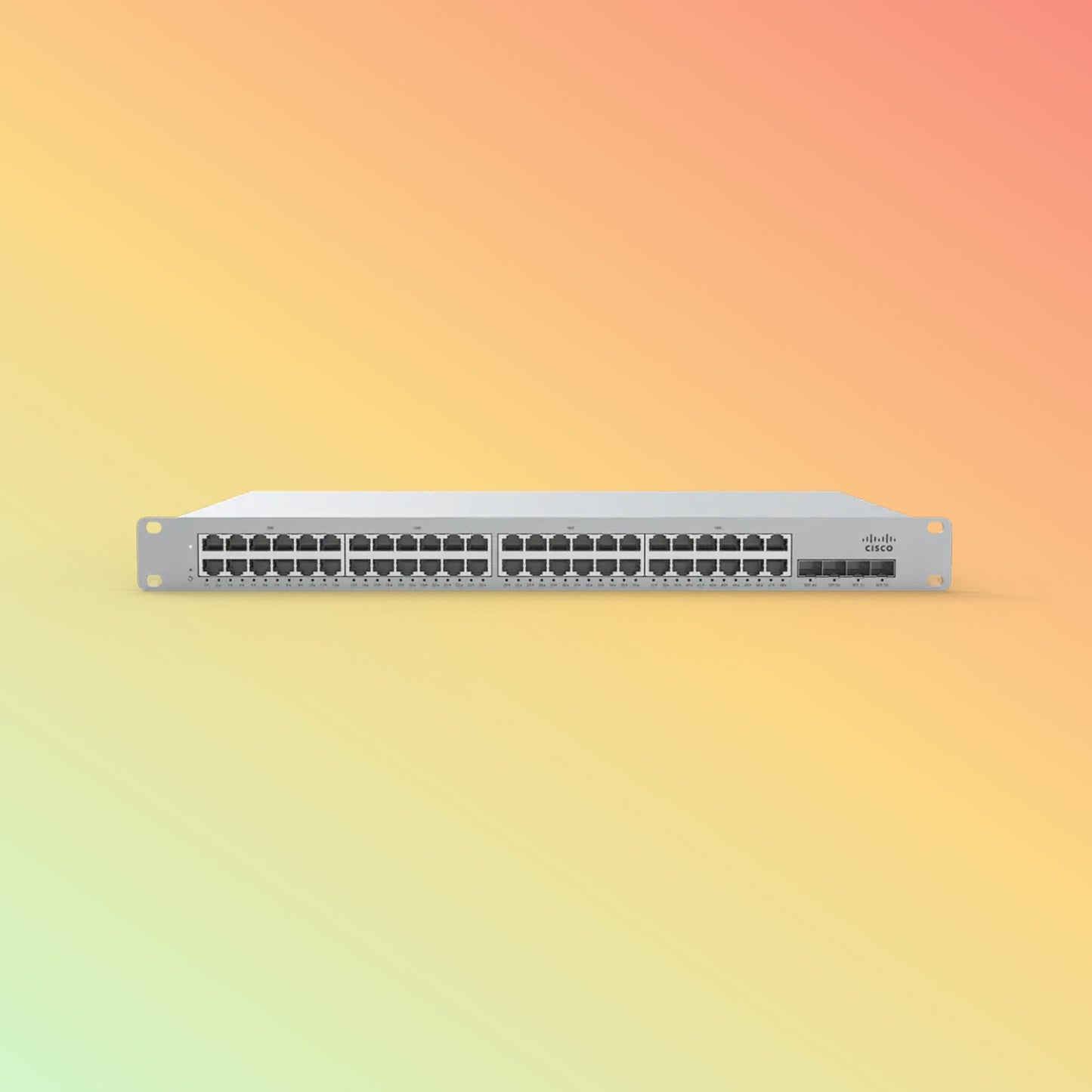 CISCO Meraki MS210 Switch - 176 Gbps Switching capacity, Throughput up to 77.38 Mpps, 370W PoE Capability, 48 x PoE+ RJ45, 4 x SFP uplink - NEOTECH