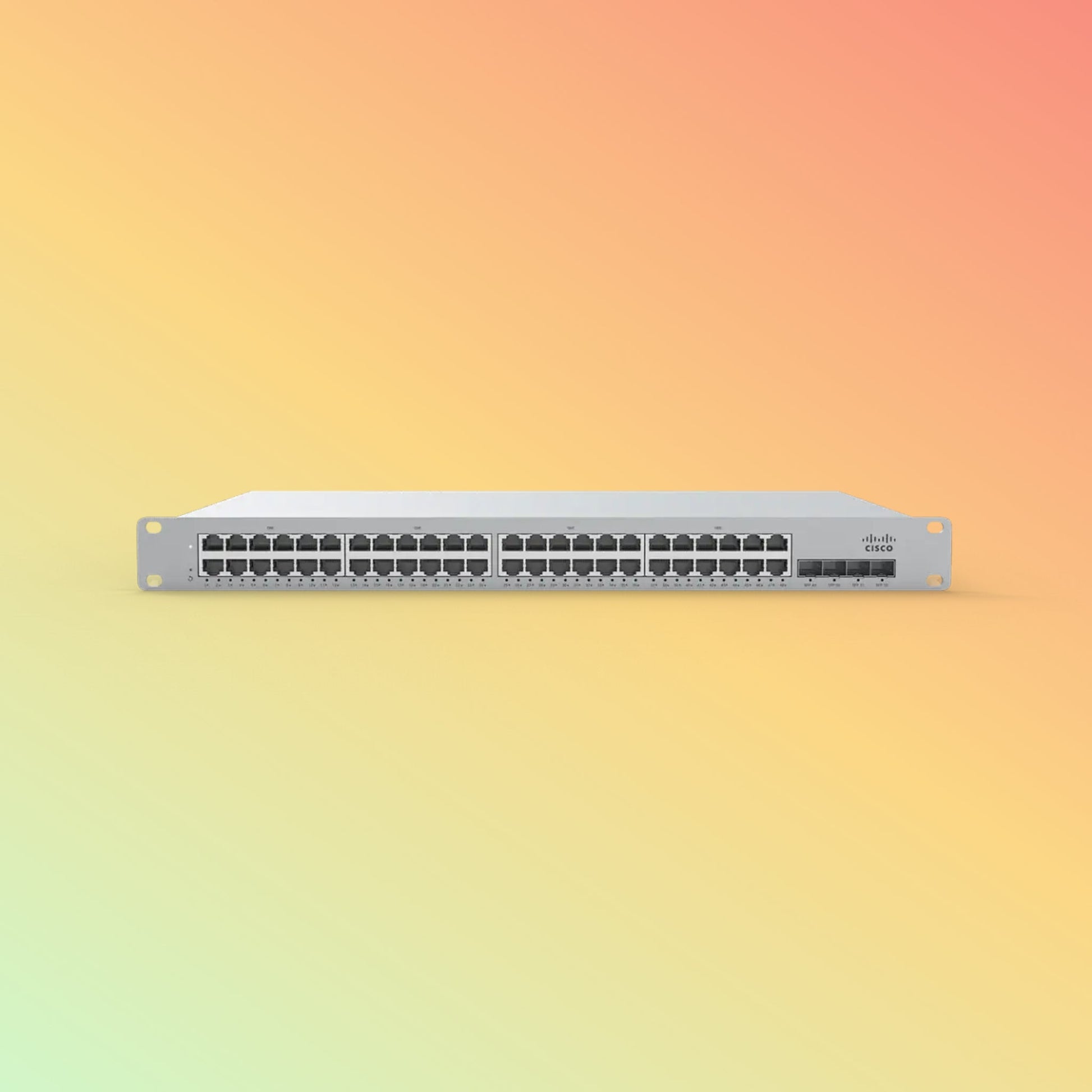 CISCO Meraki MS210 Switch - 176 Gbps Switching capacity, Throughput up to 77.38 Mpps, 370W PoE Capability, 48 x PoE+ RJ45, 4 x SFP uplink - NEOTECH
