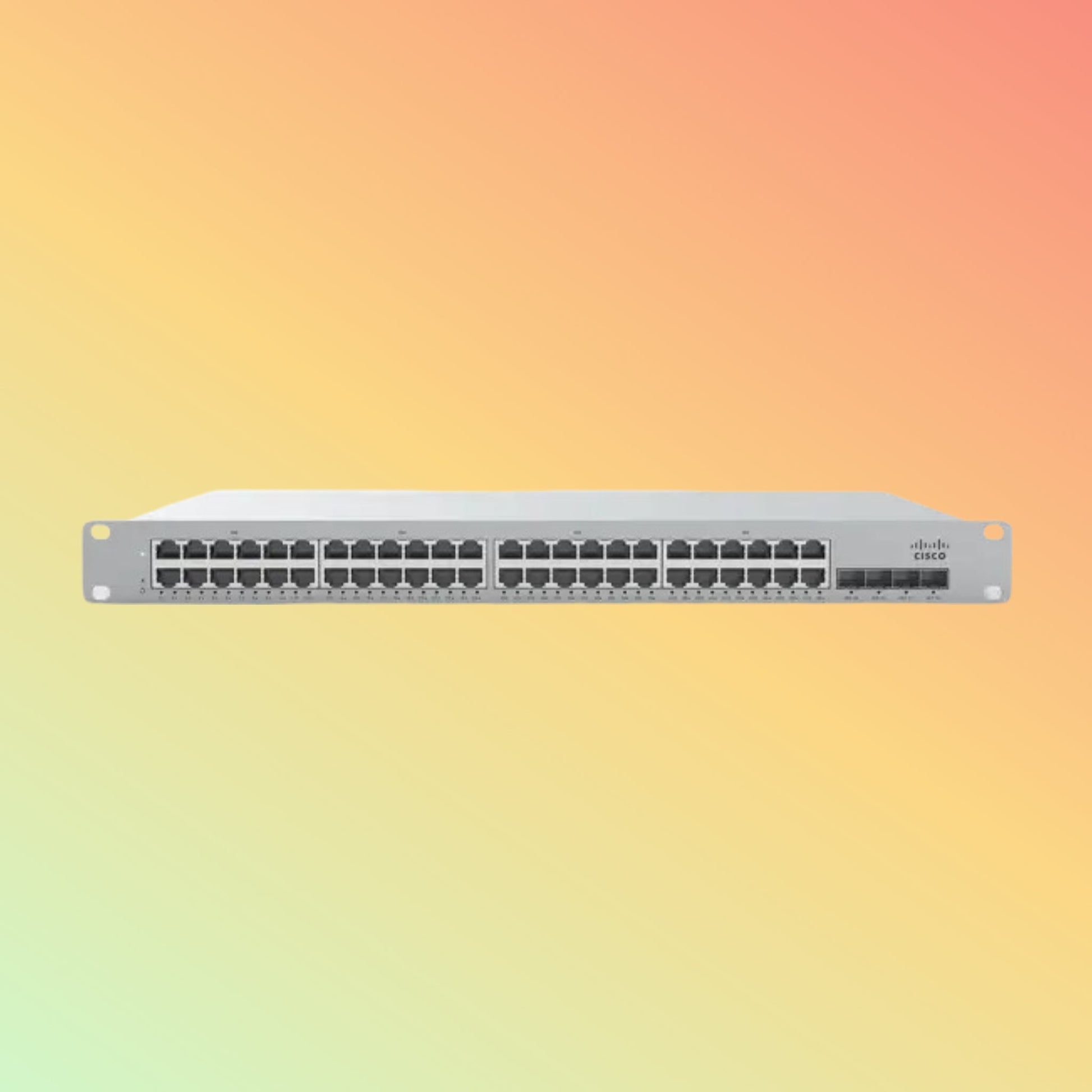 CISCO Meraki MS210 Switch - 176 Gbps Switching capacity, Throughput up to 77.38 Mpps, 740W PoE Capability, 48 x PoE+ RJ45, 4 x SFP+ uplink - NEOTECH