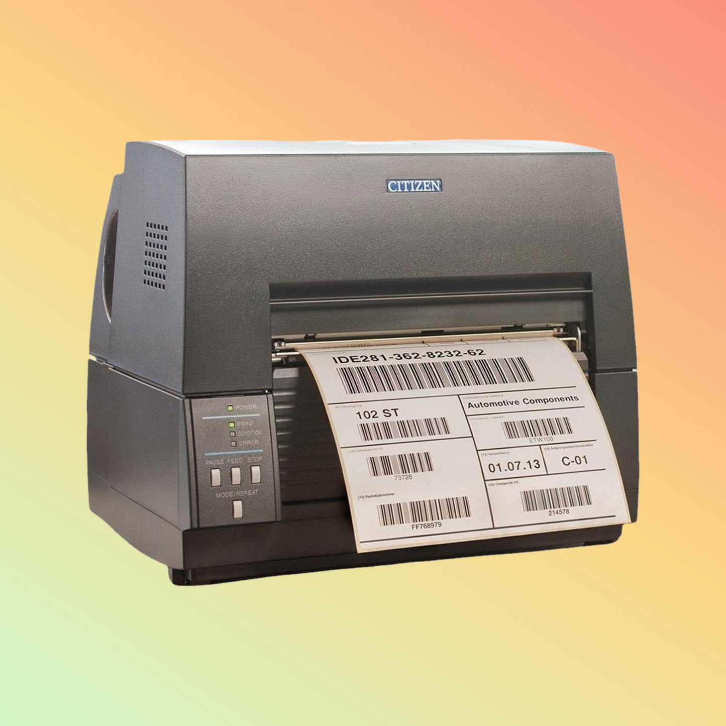 Citizen CL-S6621 industrial label printer side angle for warehouse UAE