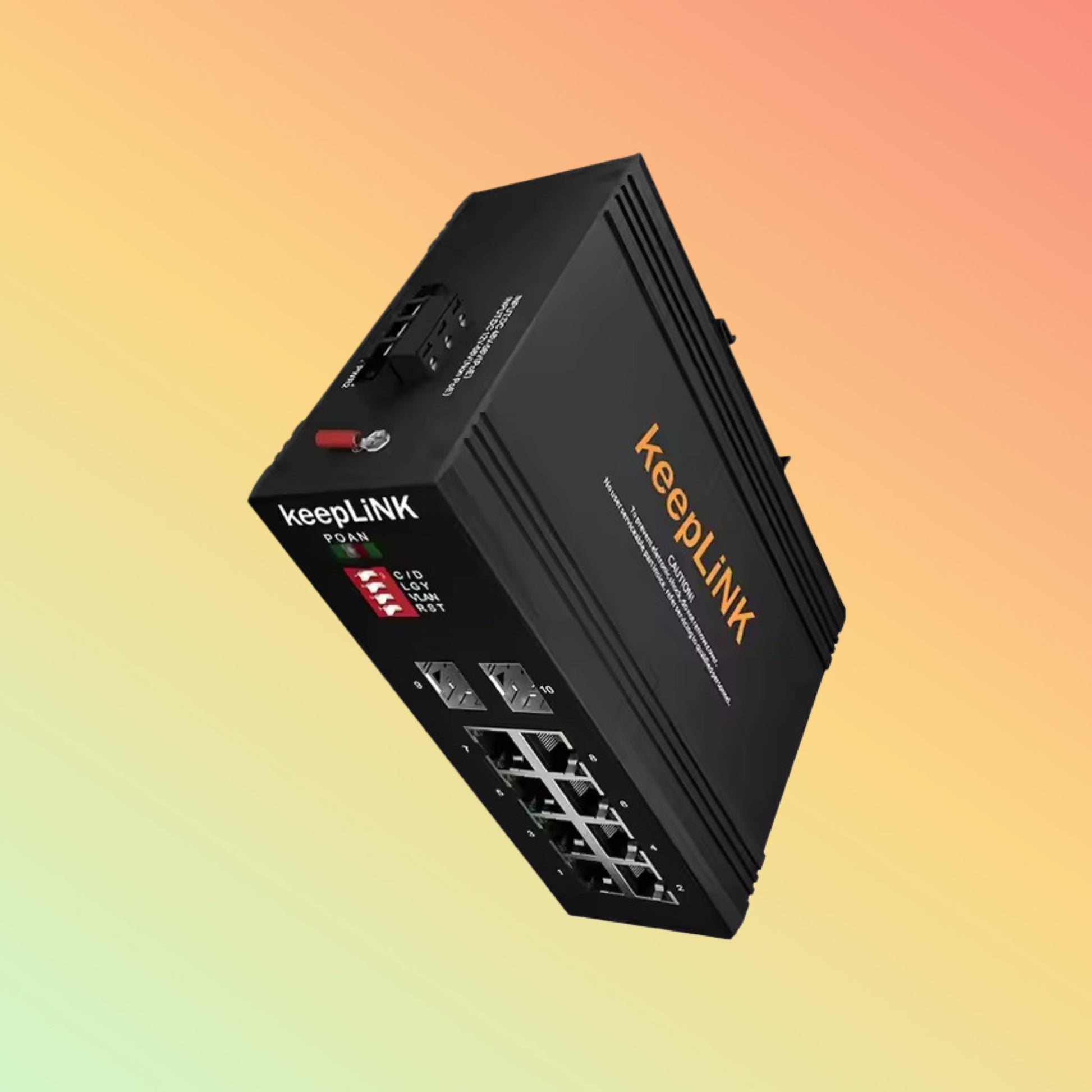 DIN Rail 10/100/1000M Gigabit PoE 8 Port Industrial Media Converter - NEOTECH