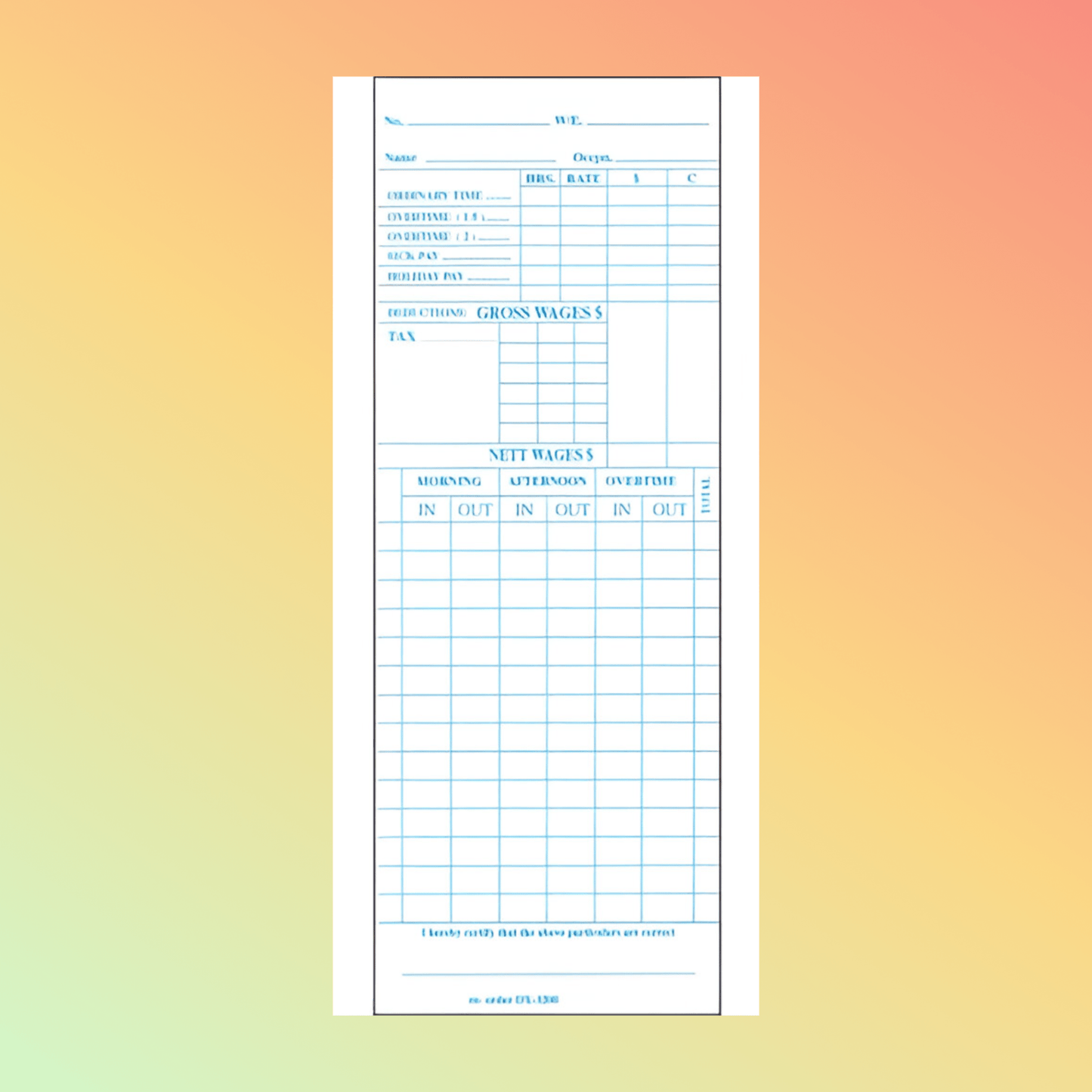 DX - 3200 Time Cards - NEOTECH
