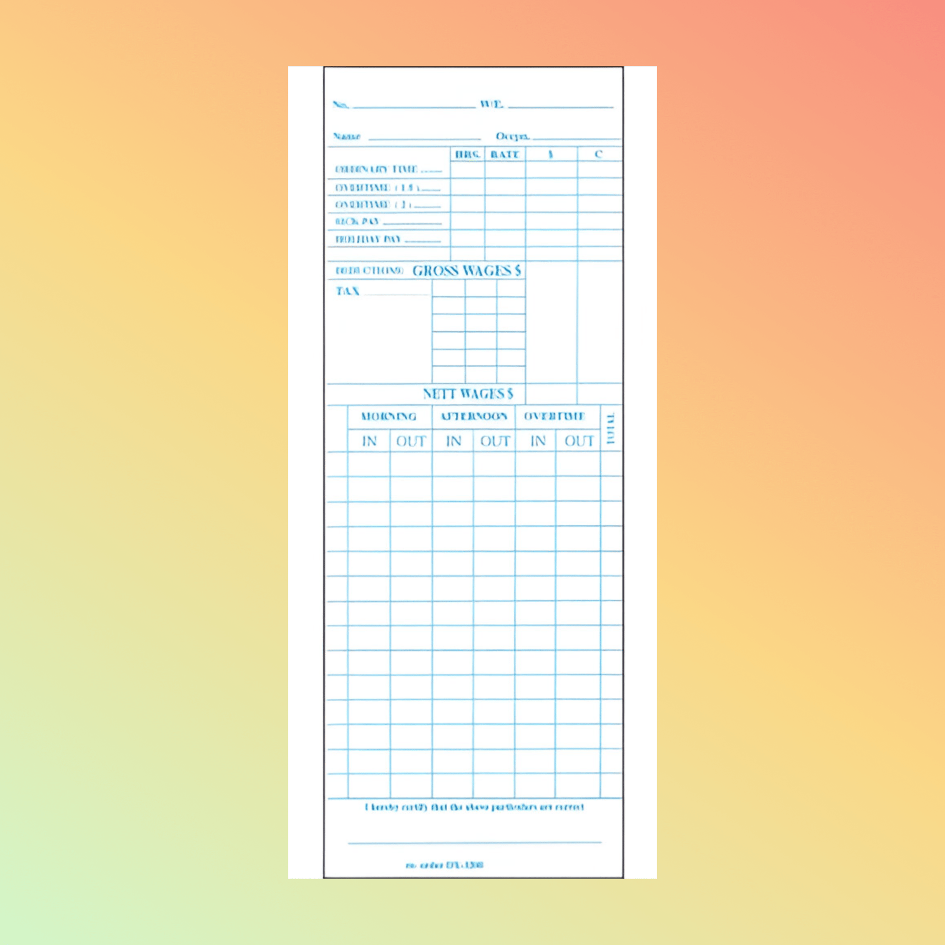 DX - 3200 Time Cards - NEOTECH