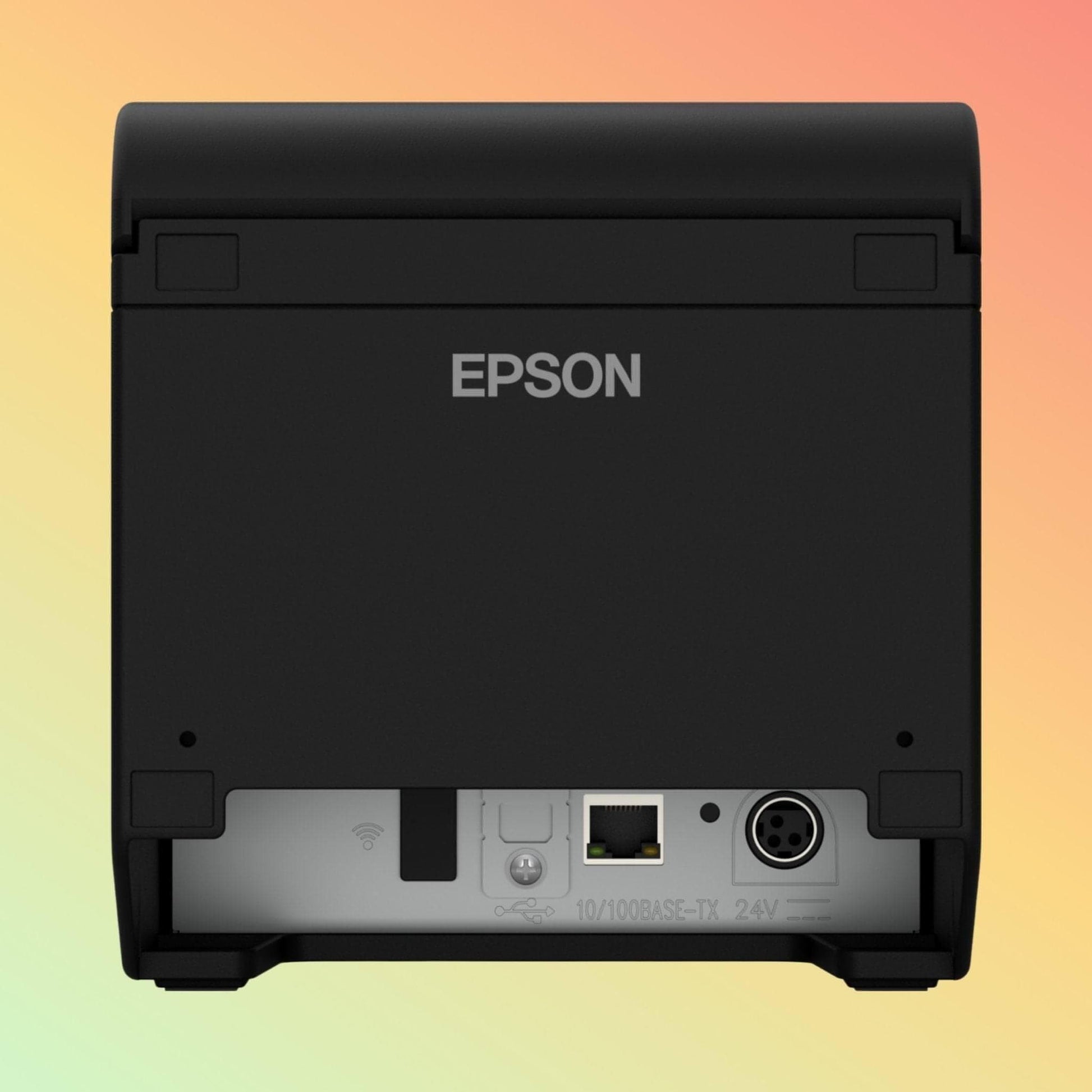 Epson TM-T20III printer accessories box contents – AC adapter, cable, roll paper, guide UAE