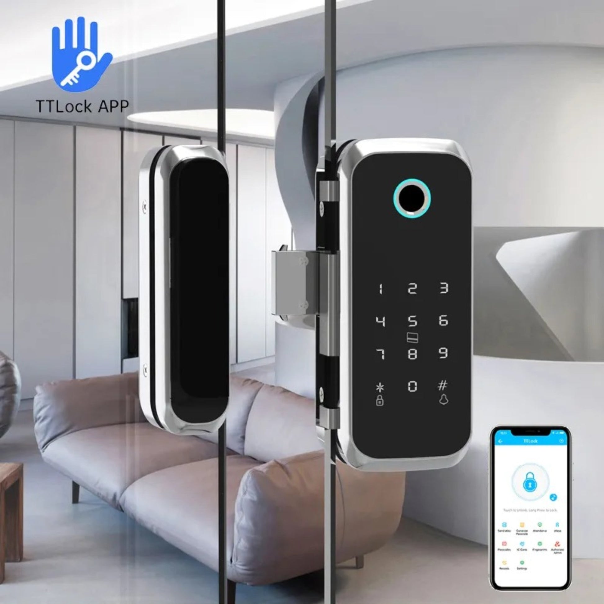 G300 Smart WiFi Fingerprint Glass Door Lock | BLE App Control - NEOTECH