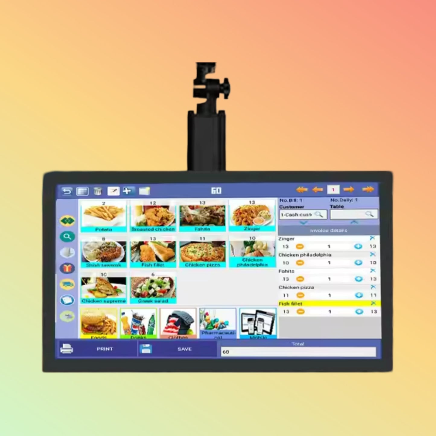 Geesung 21.5 Inch PCAP Touch Restaurant POS System Windows - NEOTECH