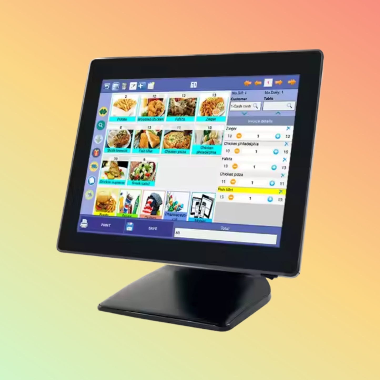 Geesung Pos System 15 Inch Grade A+ Panel Pos System Hardware Set for Restaurant - NEOTECH