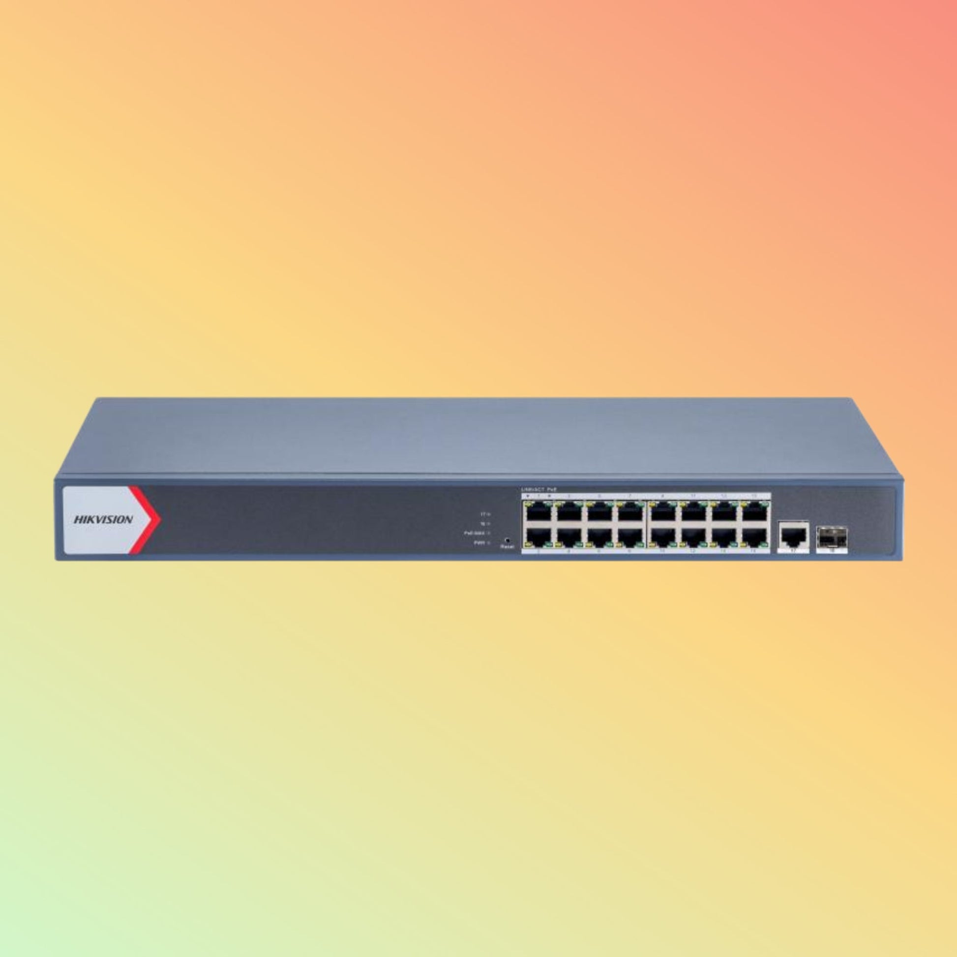 Hikvision DS - 3E1518P - EI 16 Port Gigabit Smart POE Switch - NEOTECH