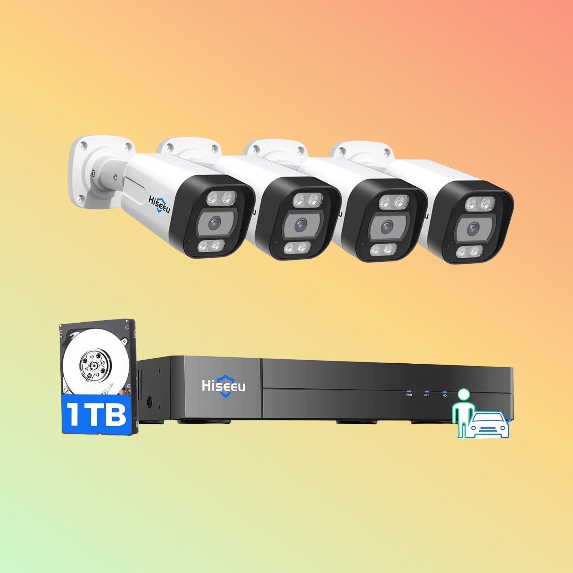 Hiseeu 5MP PoE Bullet Security System – 4K NVR, 16CH, HDD, IP67 - NEOTECH