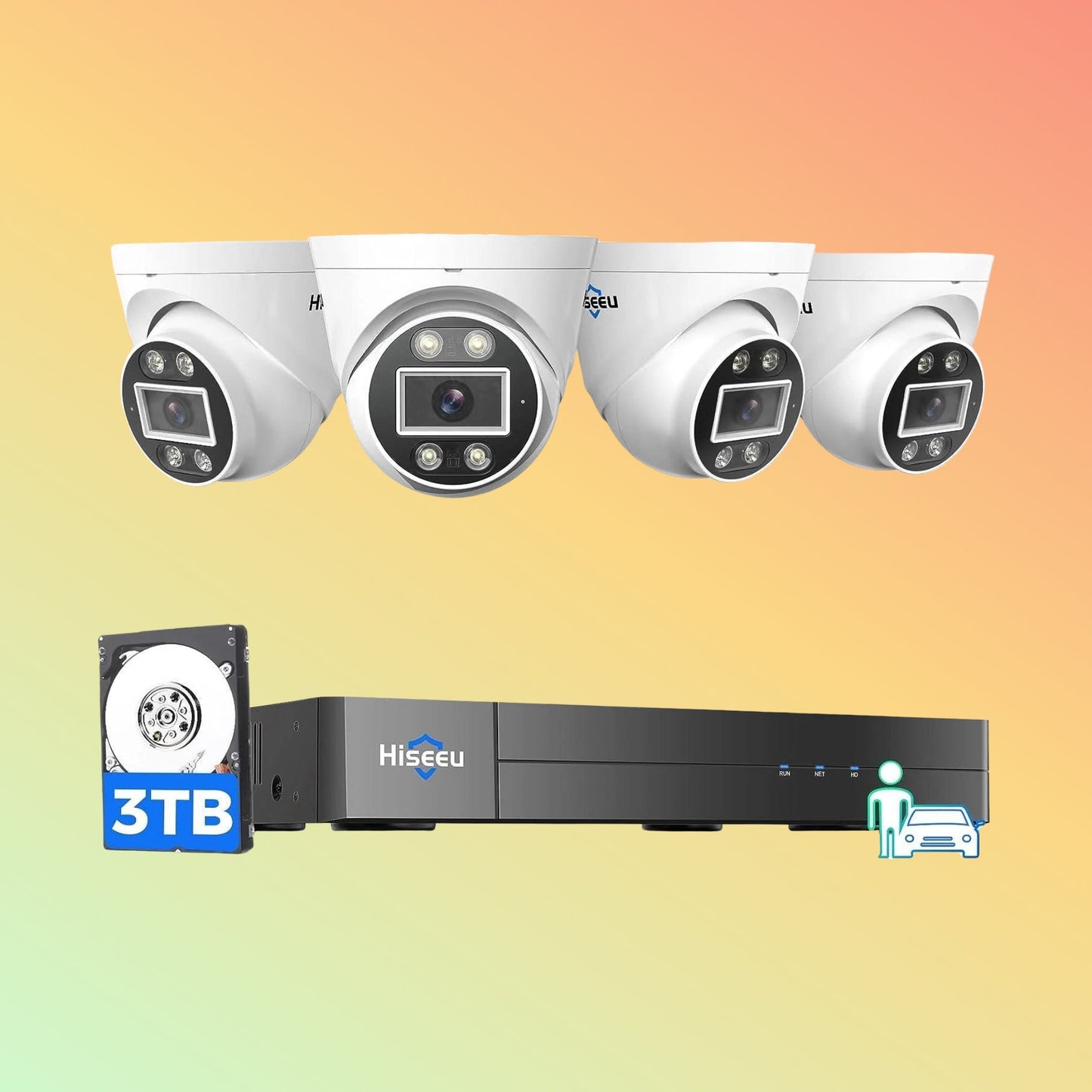 Hiseeu 5MP PoE Security System – 4K NVR, 3TB HDD, Dome Cams, 16CH - NEOTECH