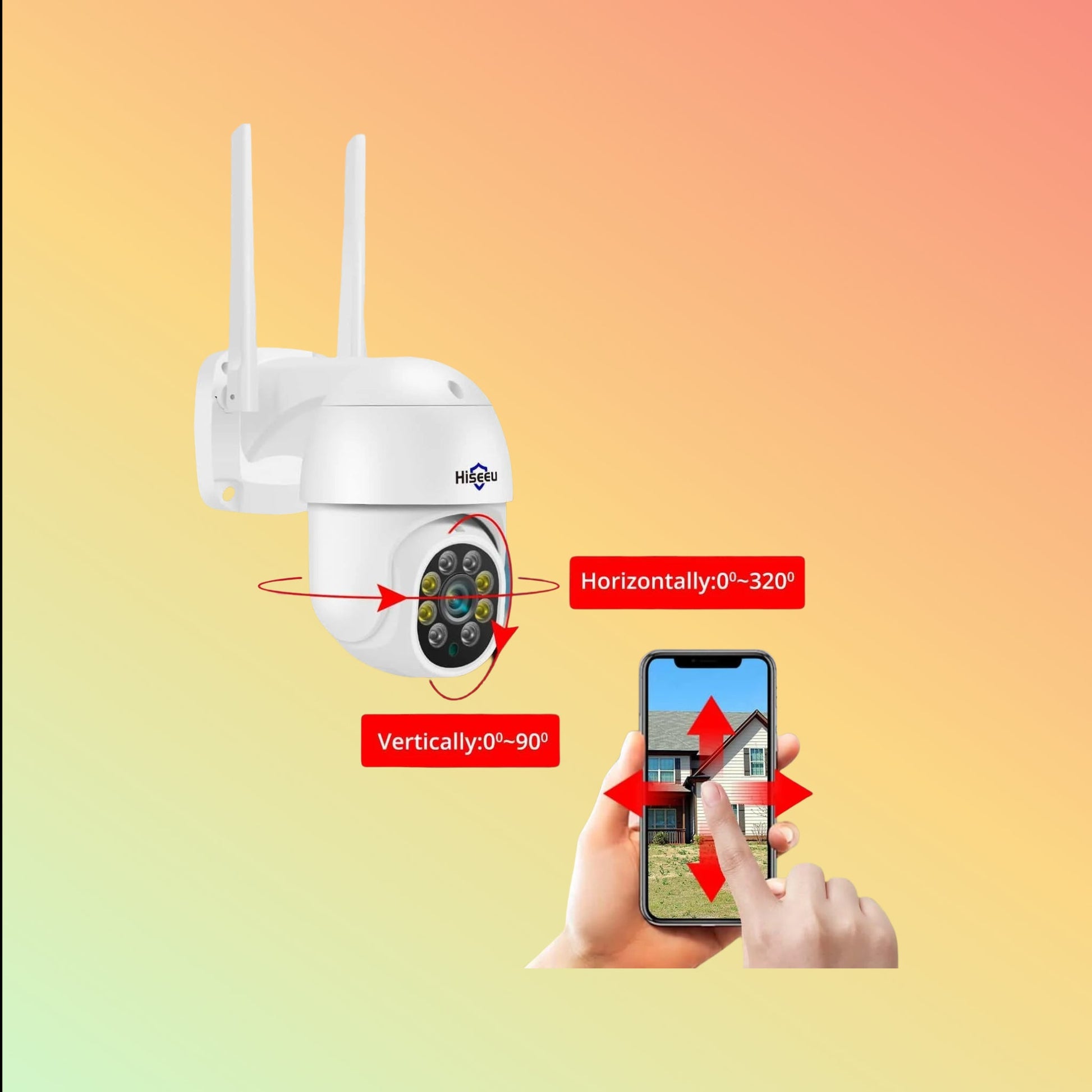 Hiseeu 5MP PTZ 𝟯𝟲𝟬° 𝙑𝙞𝙚𝙬 Security Camera Outdoor with IP66 Waterproof - NEOTECH
