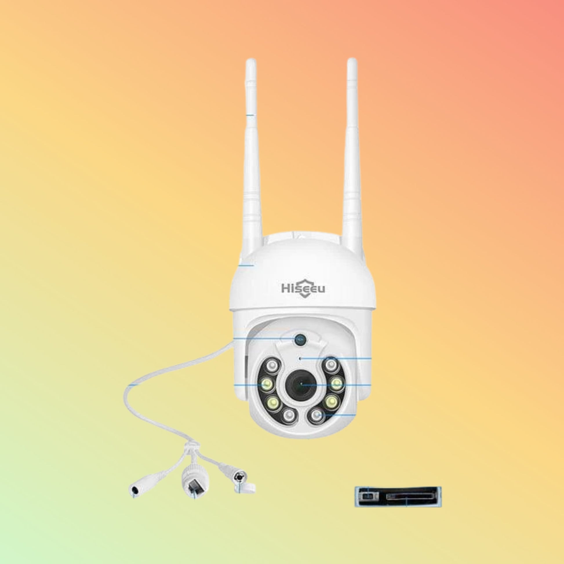Hiseeu 5MP PTZ 𝟯𝟲𝟬° 𝙑𝙞𝙚𝙬 Security Camera Outdoor with IP66 Waterproof Full Color Night Vision - NEOTECH