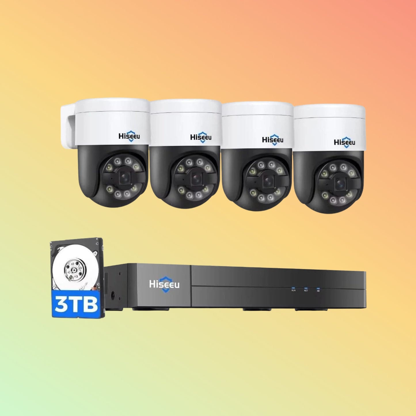 Hiseeu 5MP PTZ PoE Security System – 4K NVR, 16CH, 3TB HDD, 24/7 Record - NEOTECH