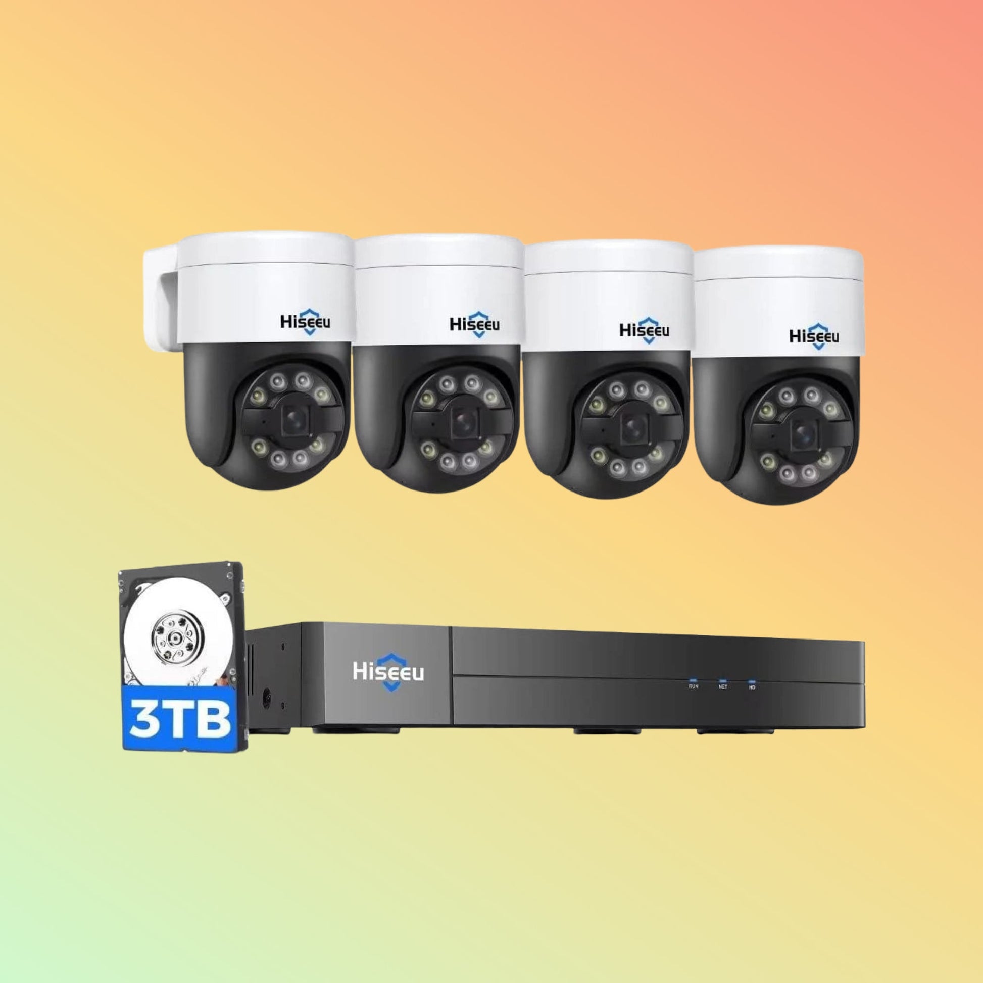Hiseeu 5MP PTZ PoE Security System – 4K NVR, 16CH, 3TB HDD, 24/7 Record - NEOTECH