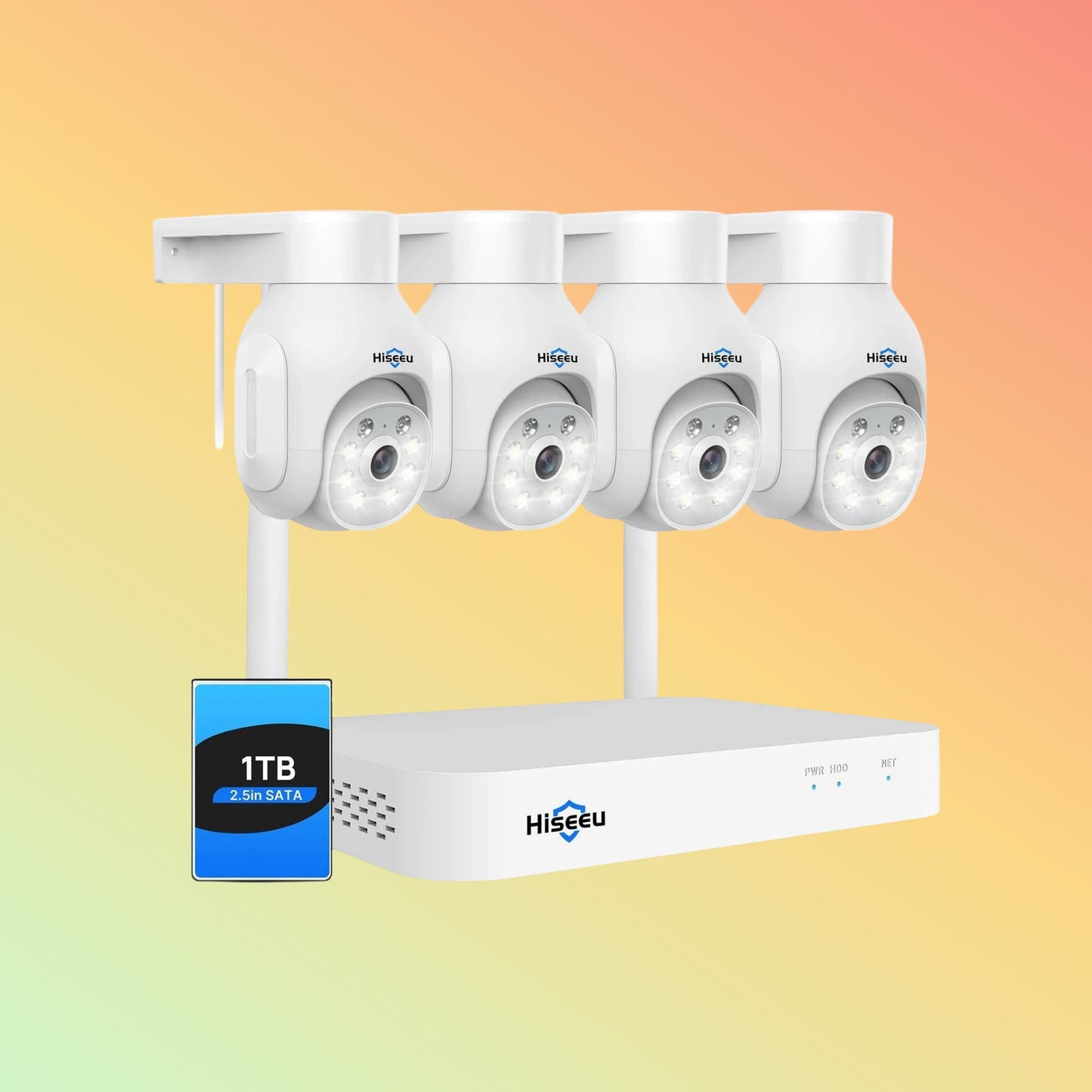 Hiseeu 5MP PTZ Wireless Security System – 10CH NVR, 1TB HDD - NEOTECH