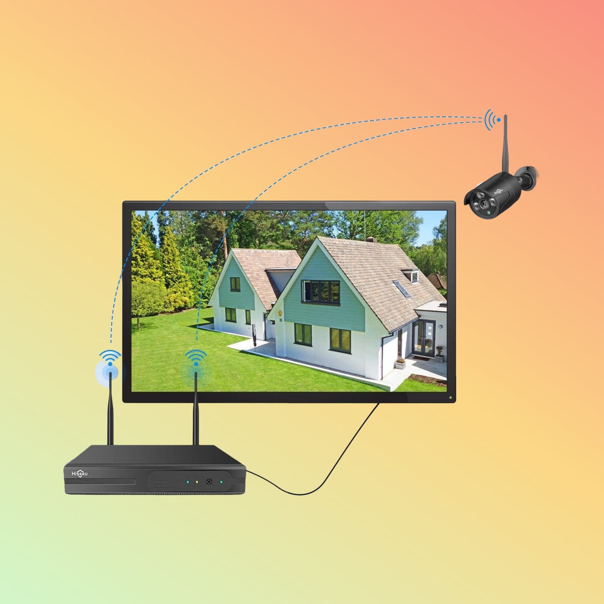 Hiseeu 5MP Wireless Security Camera Wifi Outdoor With 2 - Way Audio (Black) - NEOTECH