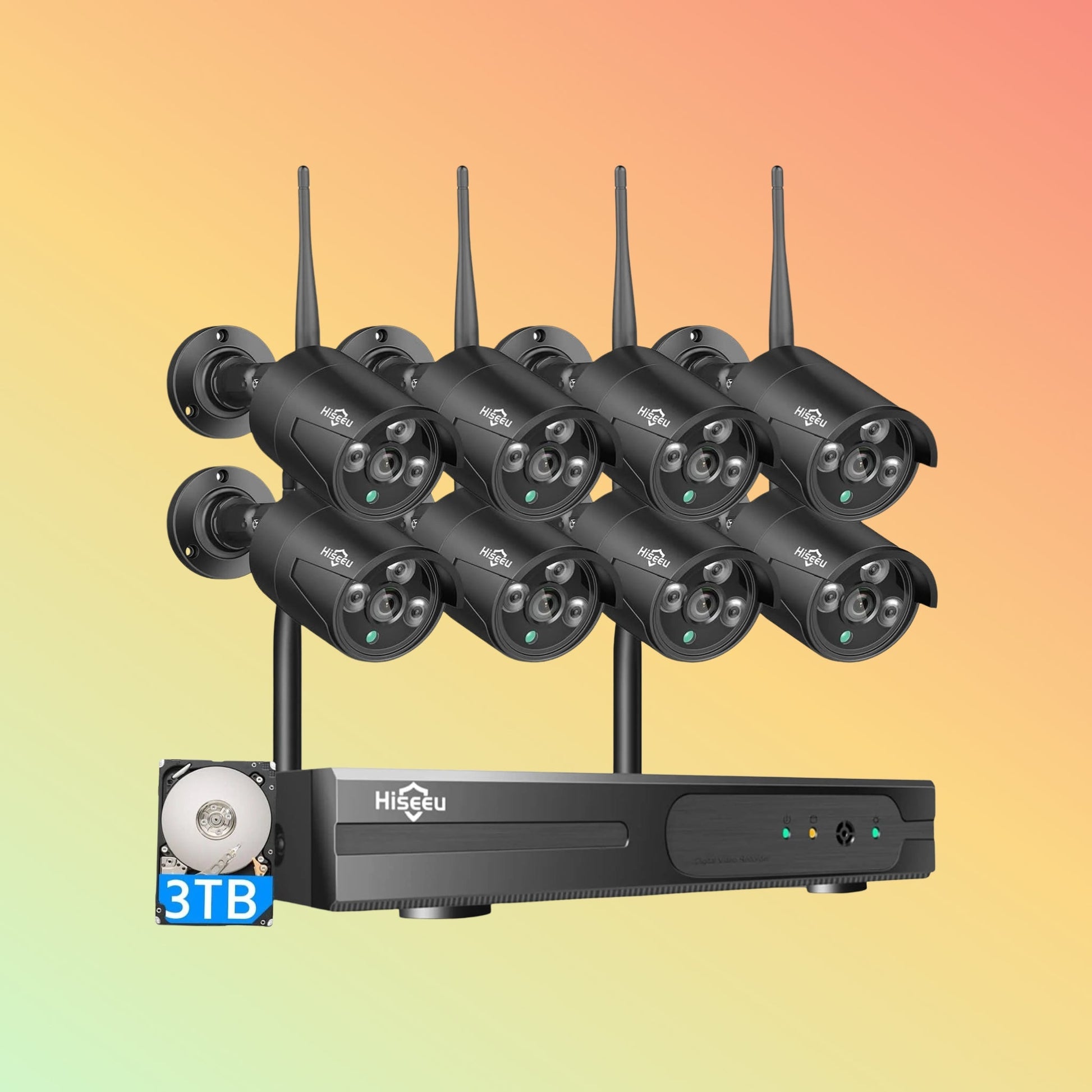 Hiseeu 5MP Wireless Security System – 4K NVR, 3TB HDD, 16CH, 100ft - NEOTECH