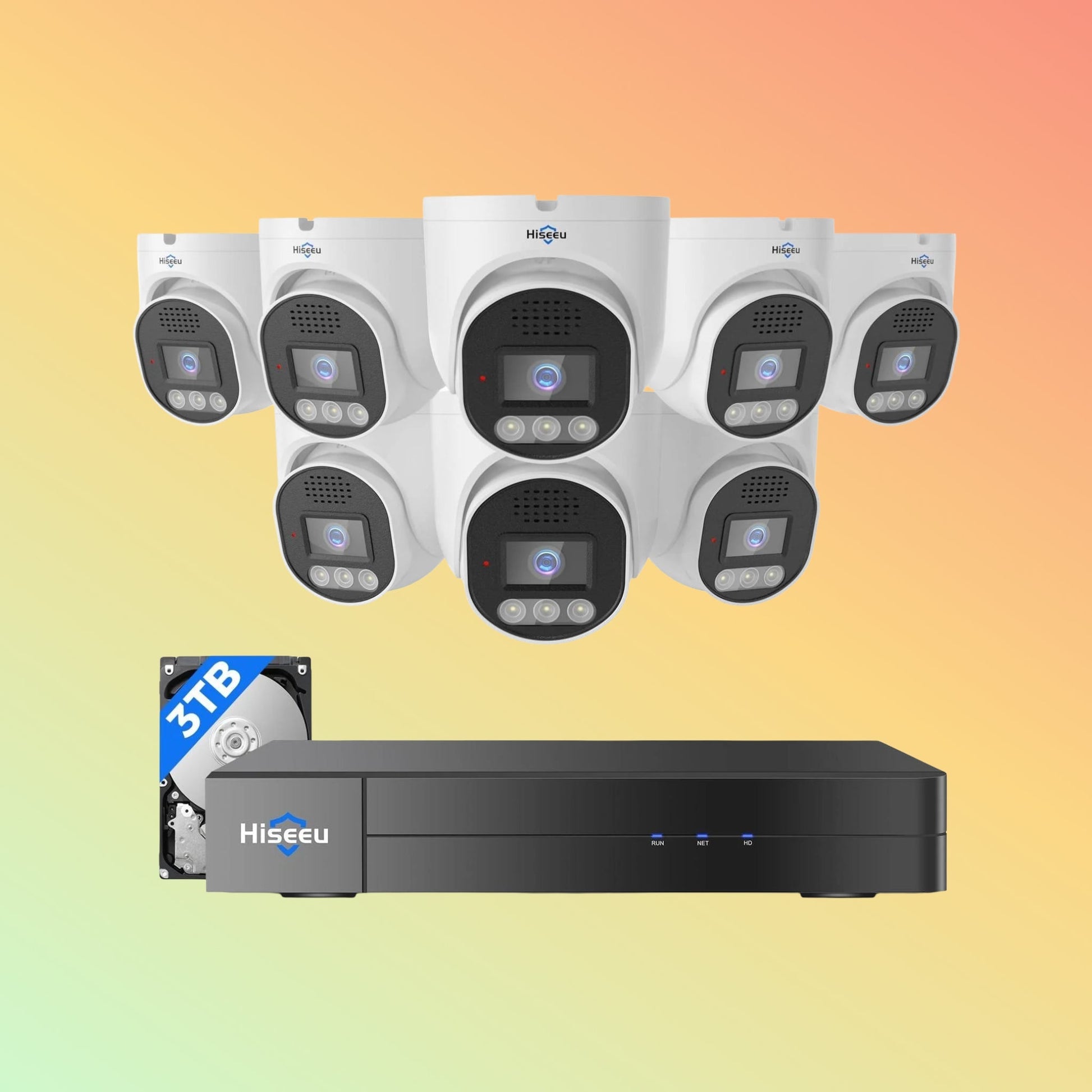 Hiseeu 8MP PoE Security System – 4K NVR, 3TB HDD, 16CH, Dome IP Cams - NEOTECH