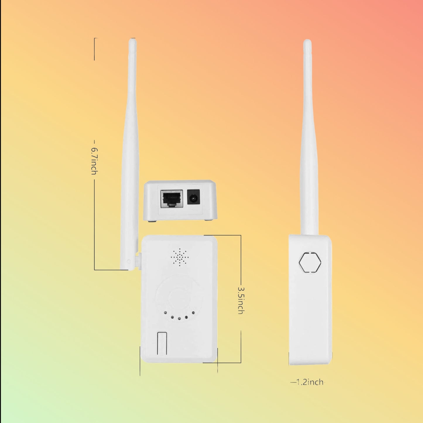 Hiseeu WiFi Repeater, Indoor, 2.4Ghz, DC12V Power Cord - NEOTECH
