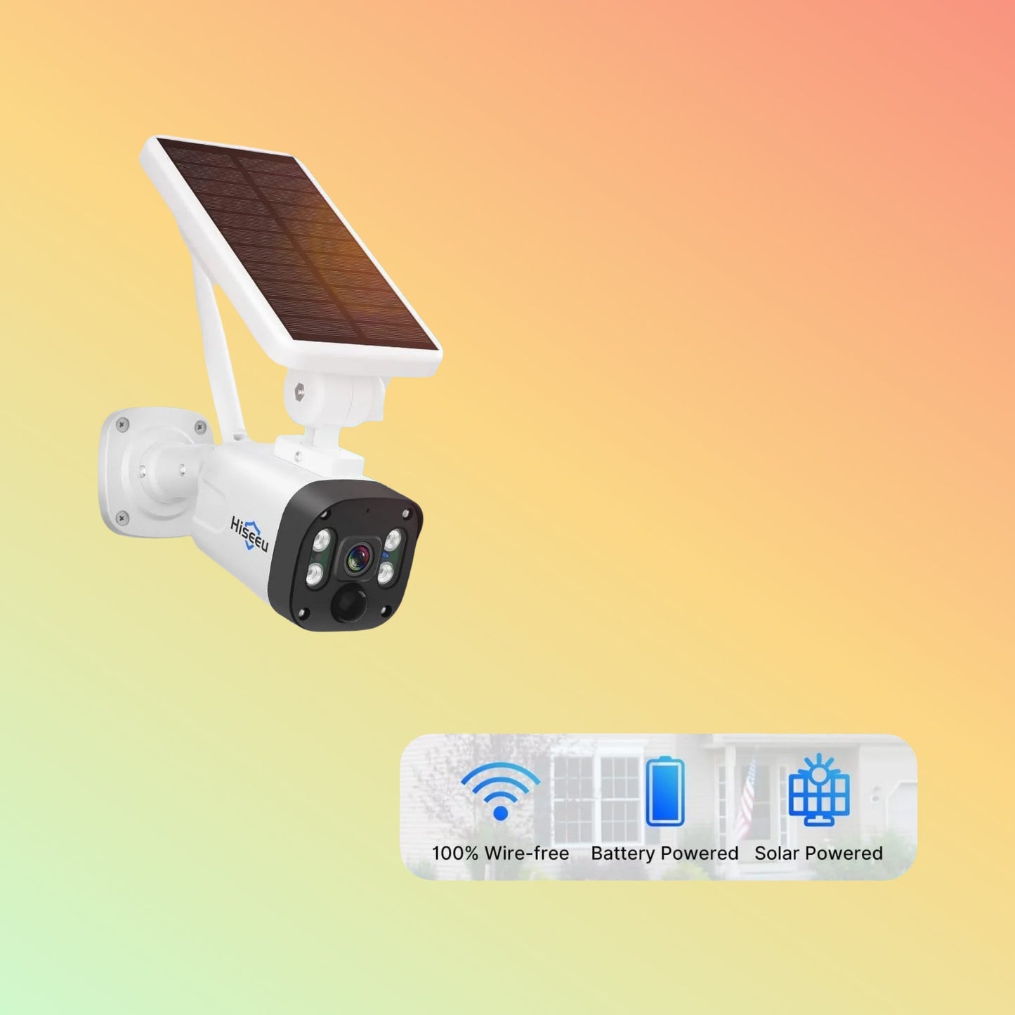 Hiseeu [Wireless , Expandable 10Channels 10in"Monitor NVR] 4MP Solar Security Camera System BUILD - IN 1T HDD - NEOTECH