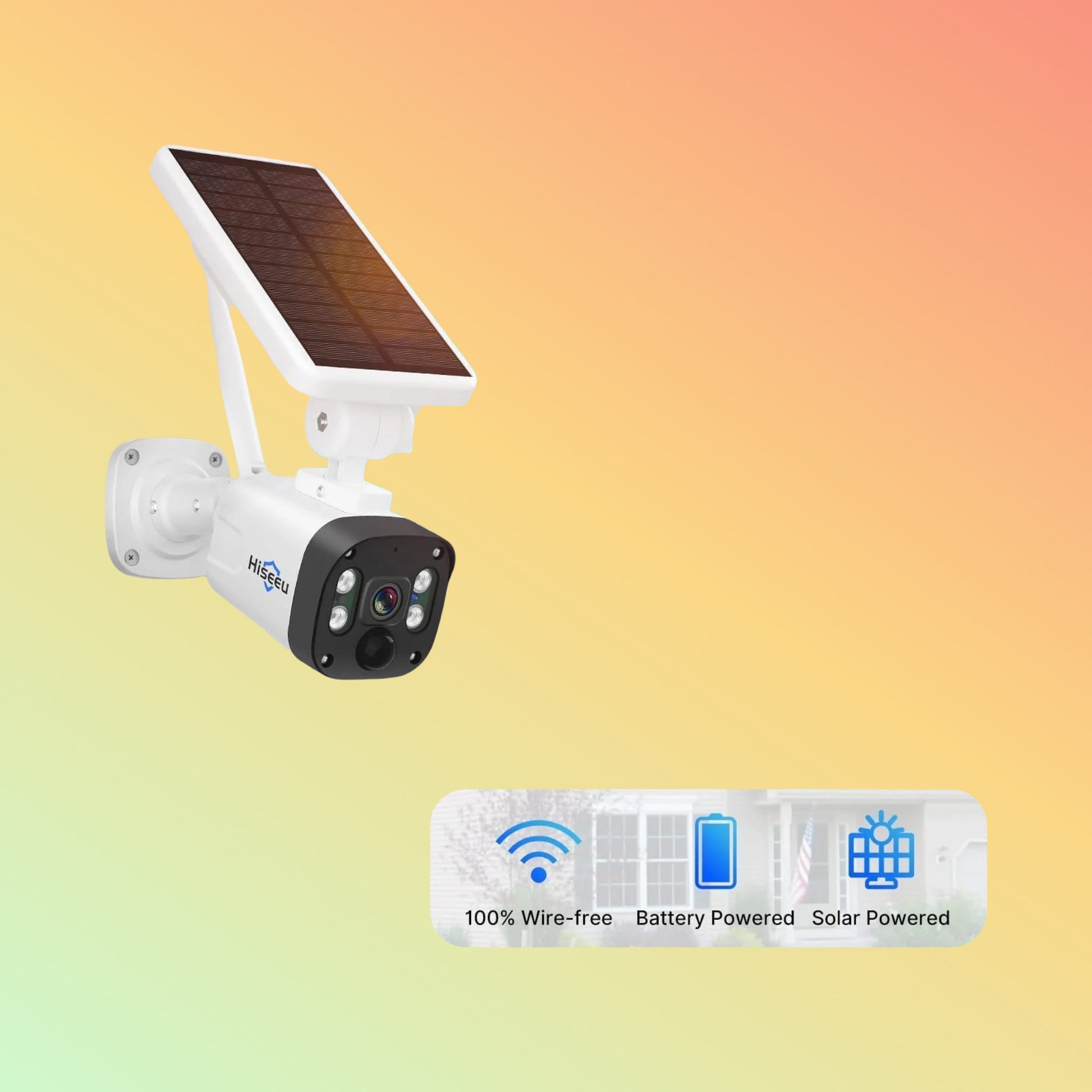 Hiseeu [Wireless , Expandable 10Channels 10in"Monitor NVR] 4MP Solar Security Camera System BUILD - IN 1T HDD - NEOTECH