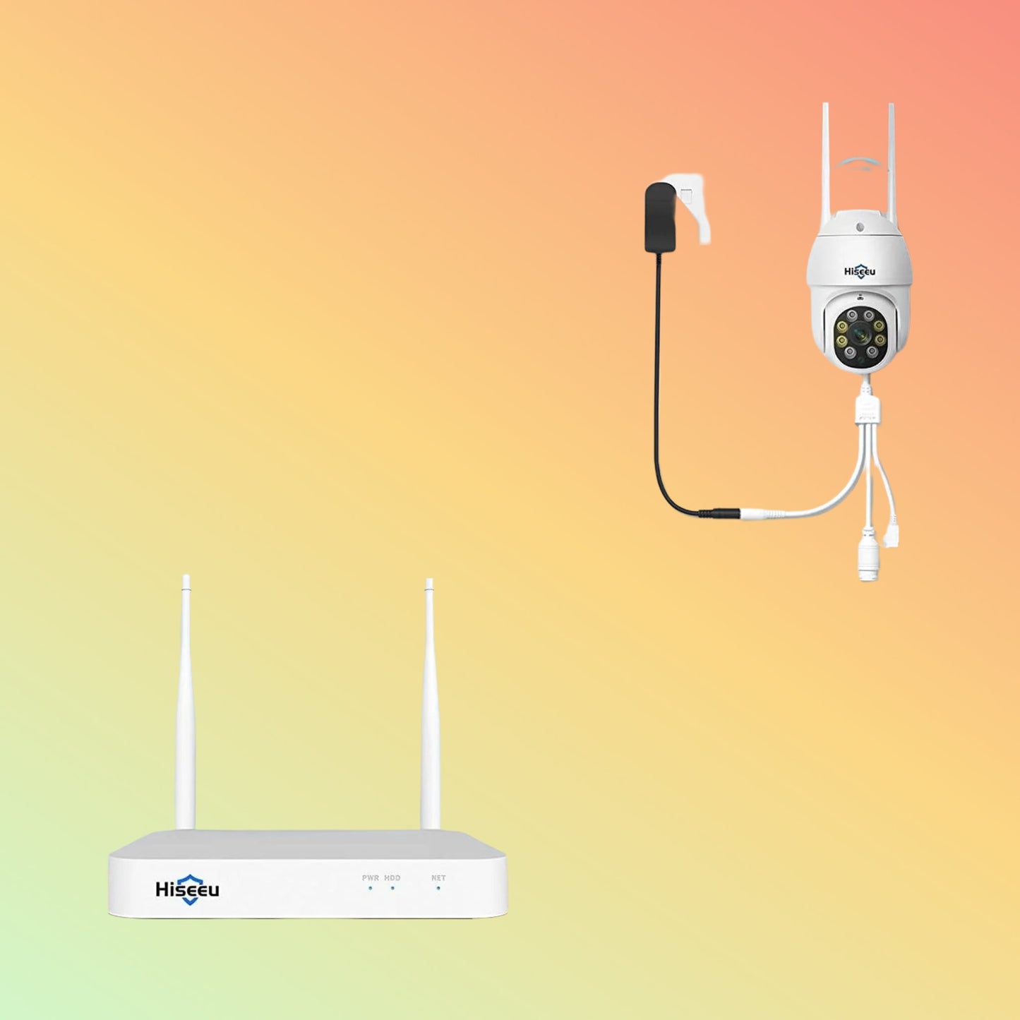 Hiseeu [Wireless , Expandable 10Channels] 2K PTZ Home Security Camera System BUILD - IN 1T HDD - NEOTECH