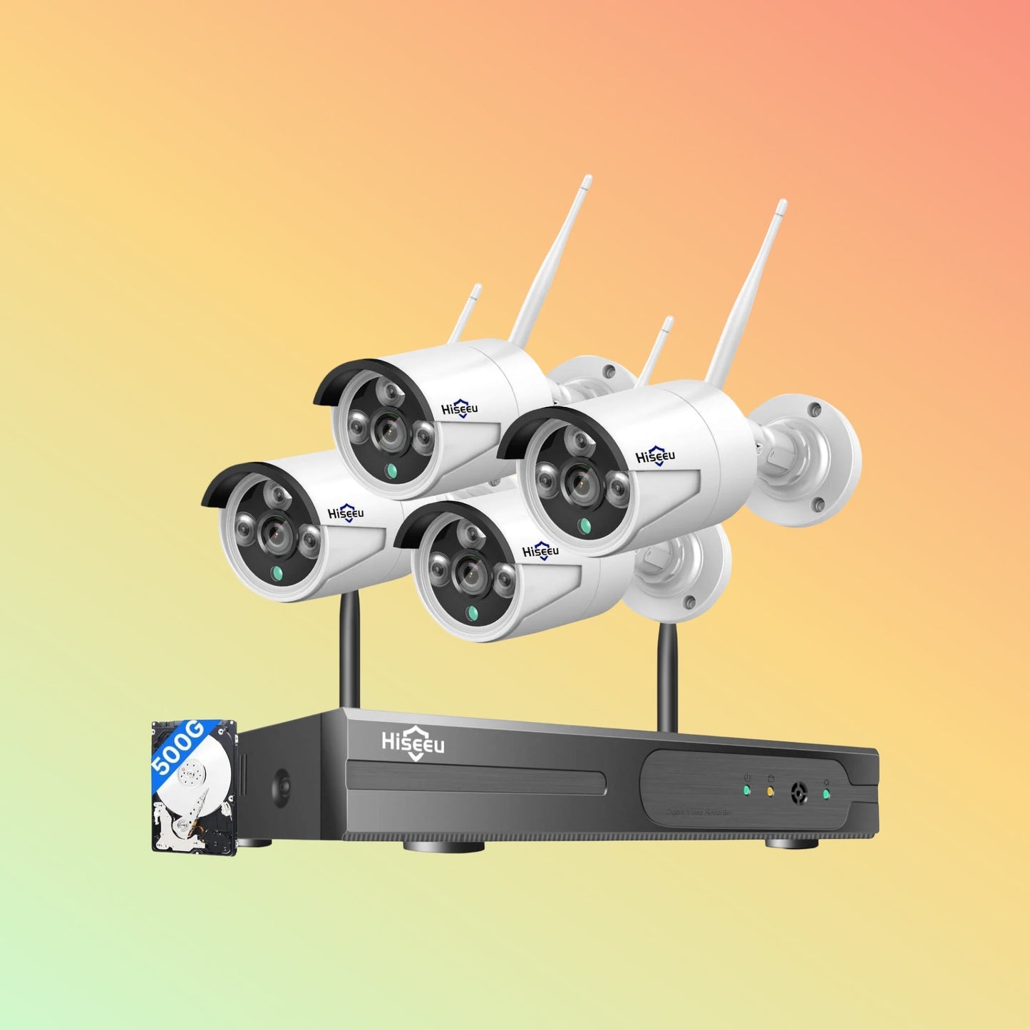 Hiseeu [Wireless Pro, 100ft Range,Expandable 16Channels 4K NVR] 5MP Wireless Security Camera System BUILD - IN HDD - NEOTECH
