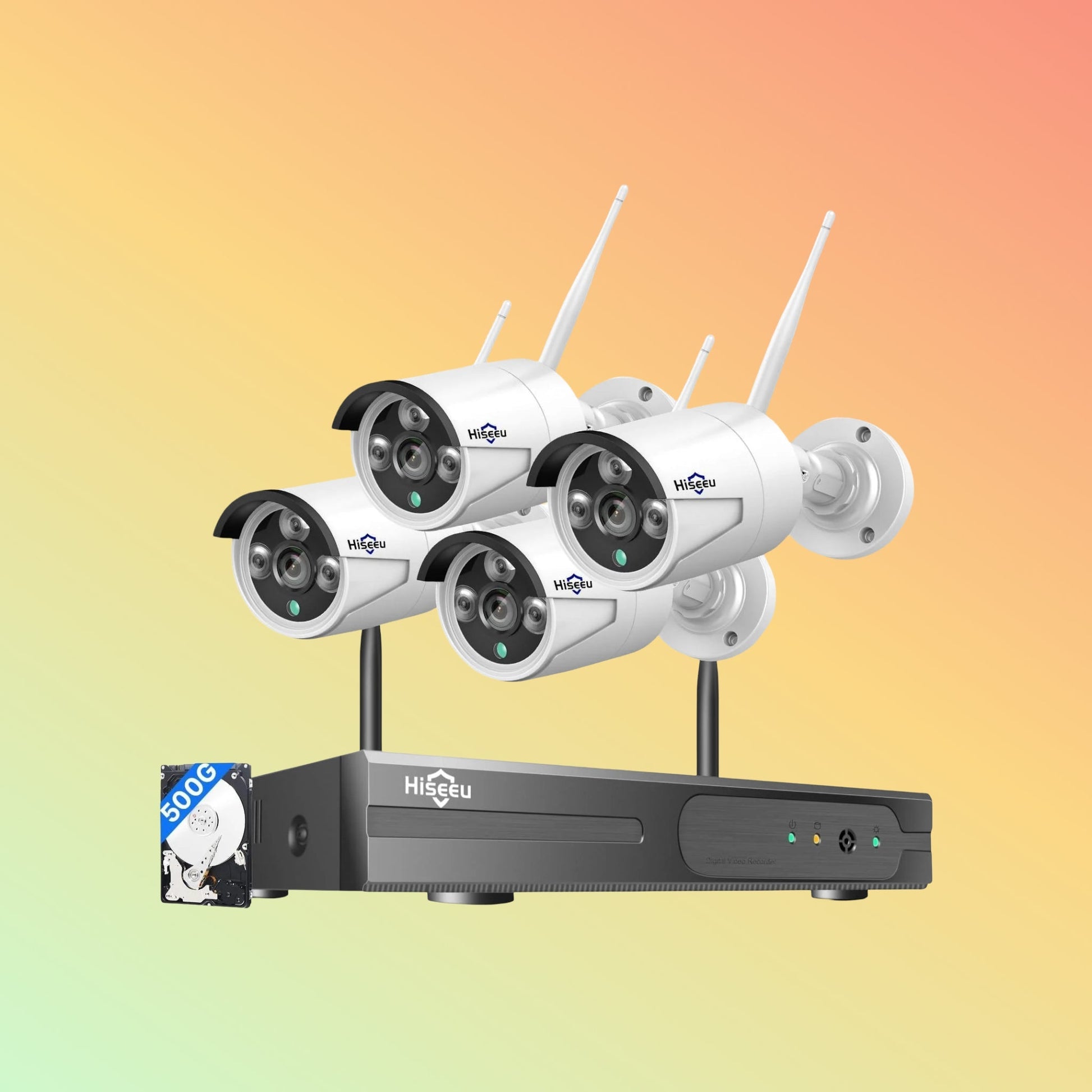 Hiseeu [Wireless Pro, 100ft Range,Expandable 16Channels 4K NVR] 5MP Wireless Security Camera System BUILD - IN HDD - NEOTECH