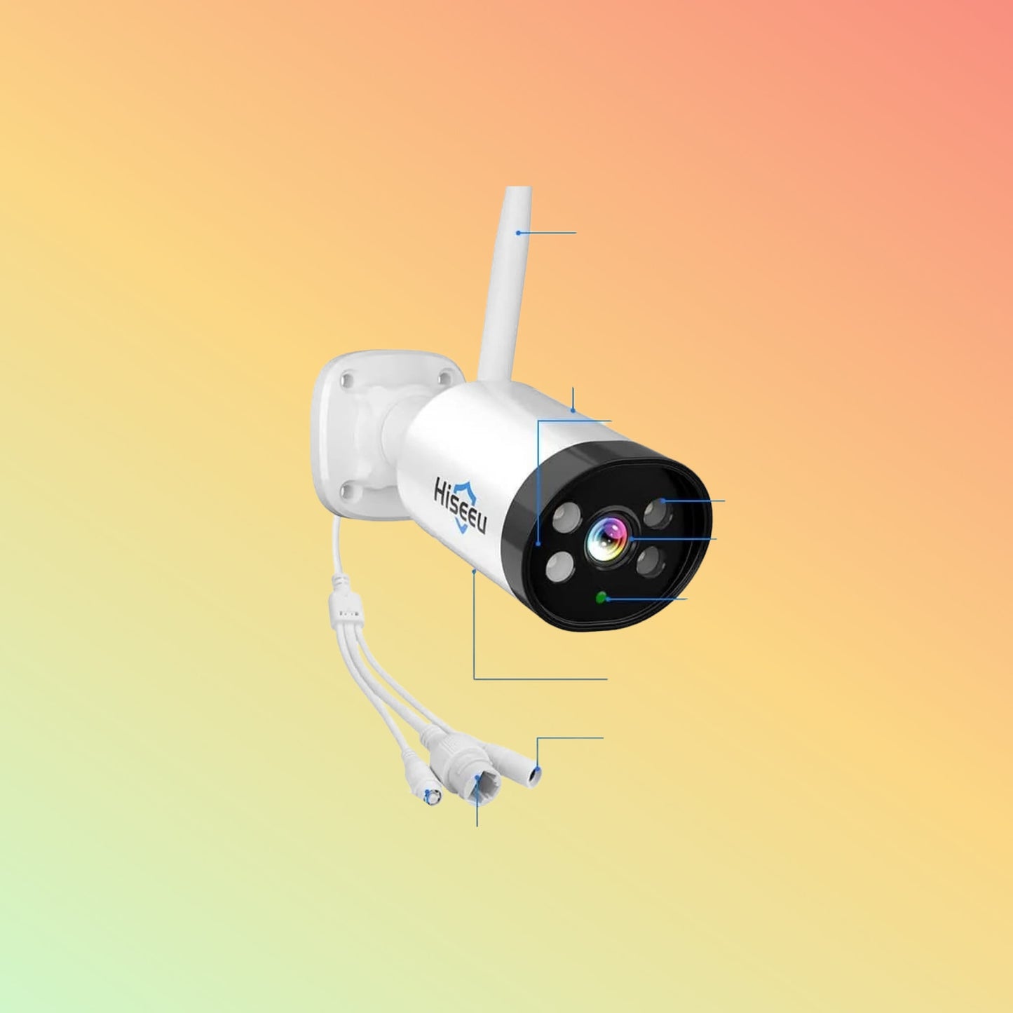 Hiseeu [Wireless,Expandable 10Channels 12.1"Monitor NVR] 2k Wireless Security Camera System BUILD - IN HDD - NEOTECH