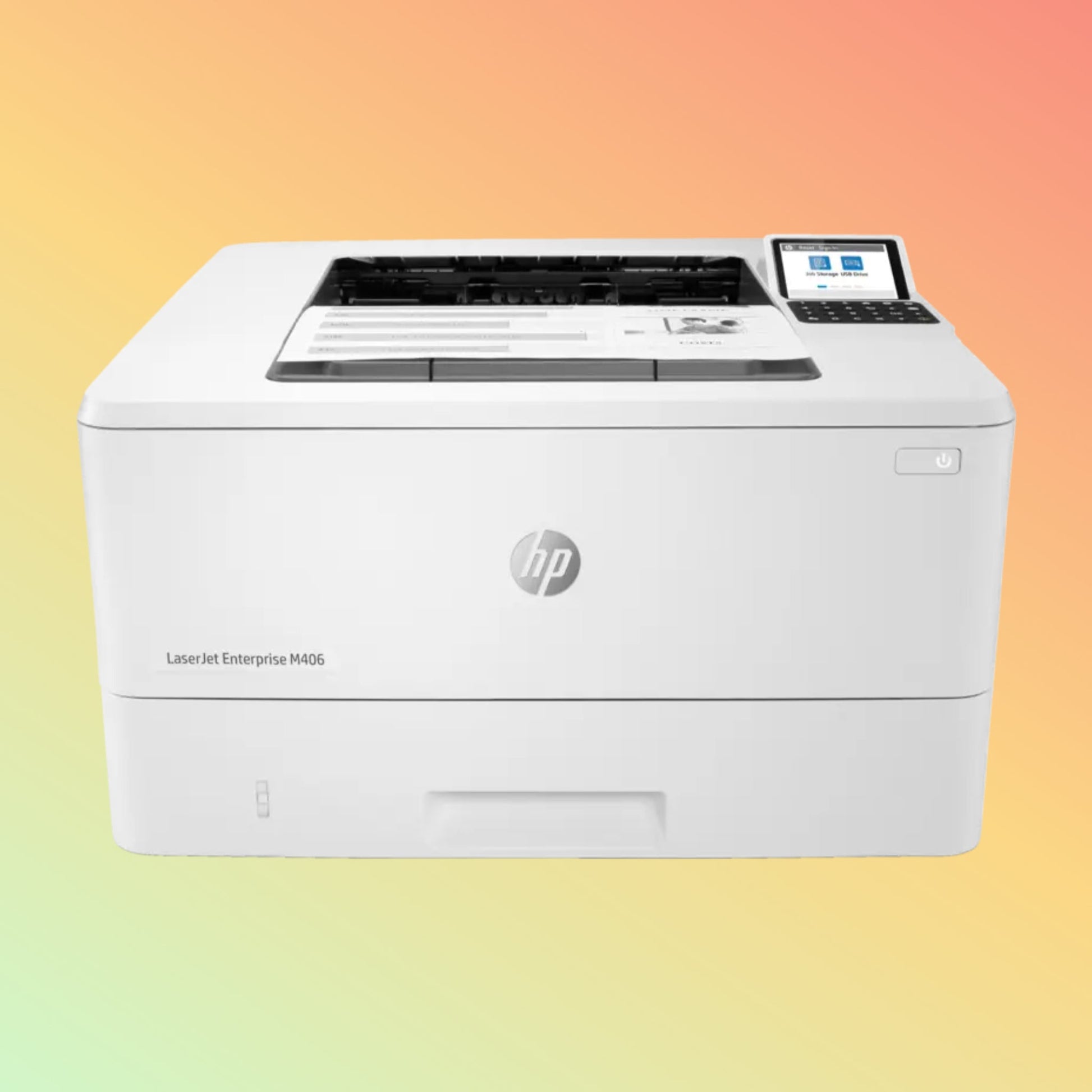HP LaserJet Enterprise M406dn Printer front view – A4 monochrome duplex laser printer UAE