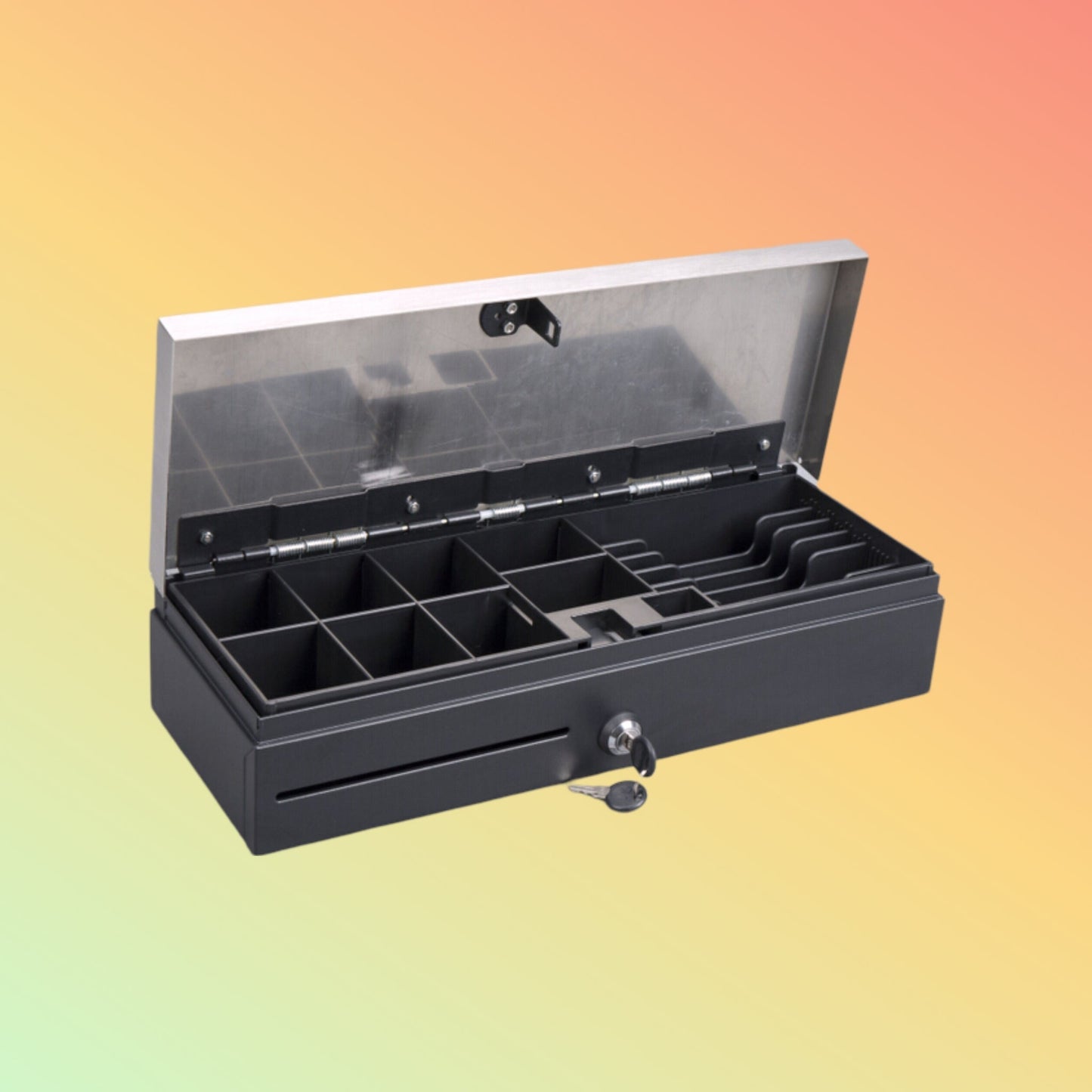 Ibocode Adjustable Cash Drawer, Stainless Steel, Bill/Coin Tray, POS Compatible - NEOTECH