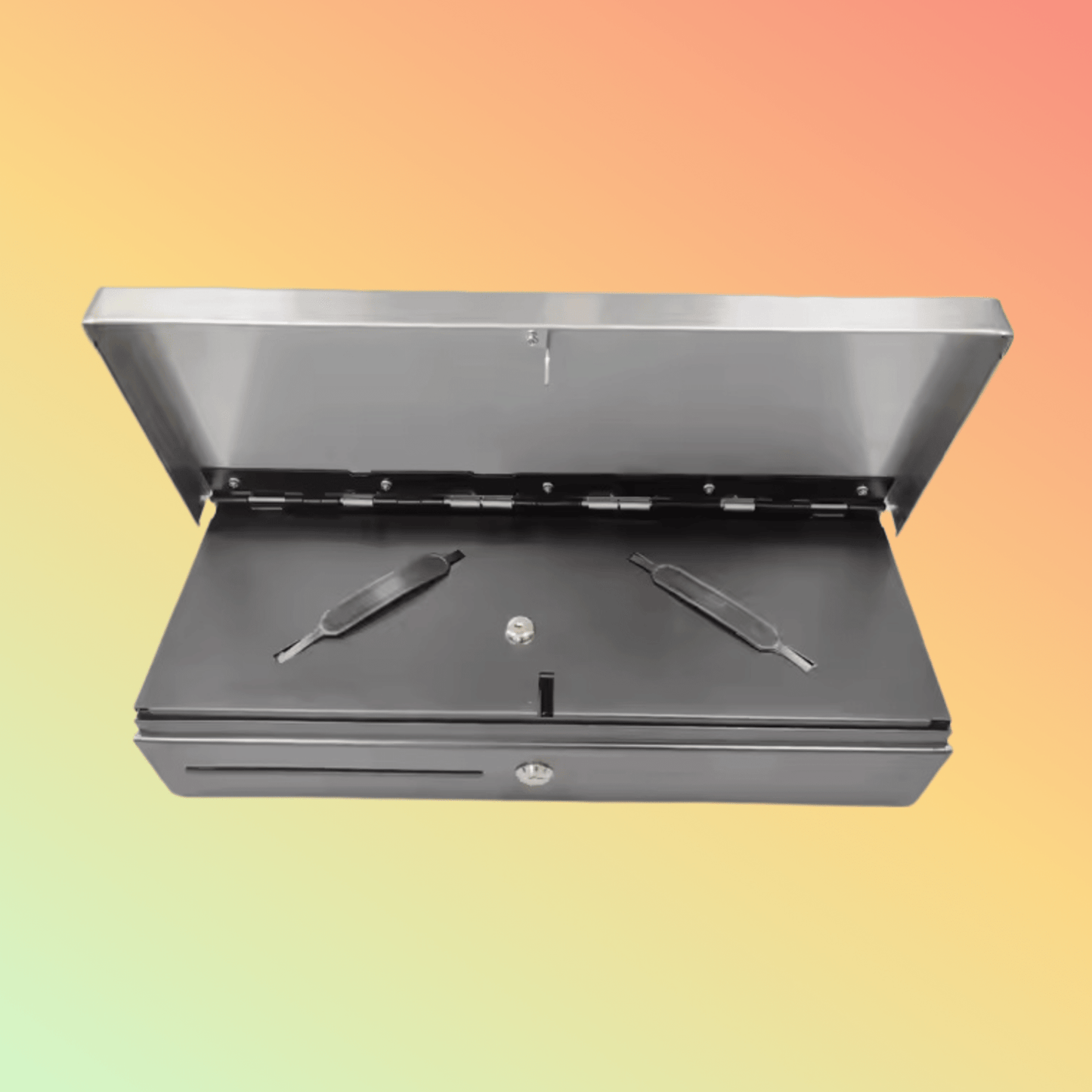 Kasrow 460mm POS flip - top cash drawer, 6 bills, 8 coins, durable - NEOTECH