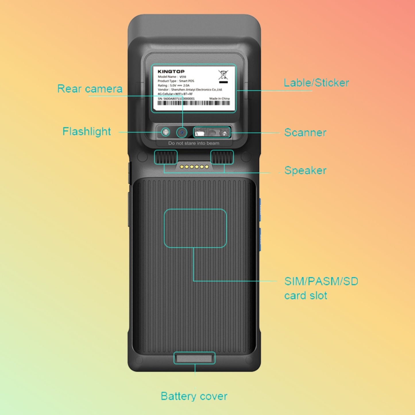 Kingtop KT - V510 Portable Handheld POS Receipt Printer - NEOTECH