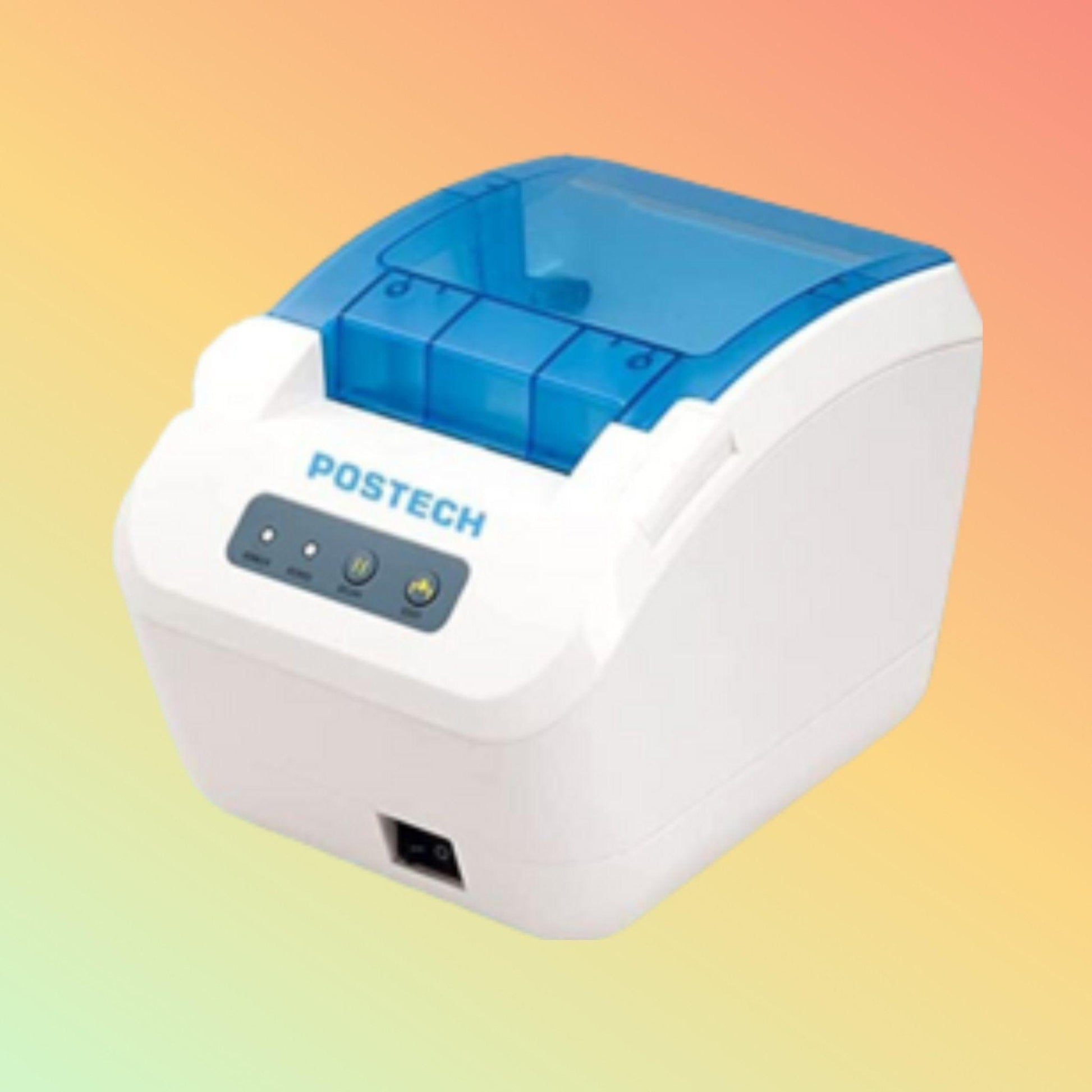 "POSTECH PT-R609 Thermal Barcode Printer - High-quality printing with USB, Ethernet, and RS-232 connectivity for retail and warehouse applications."