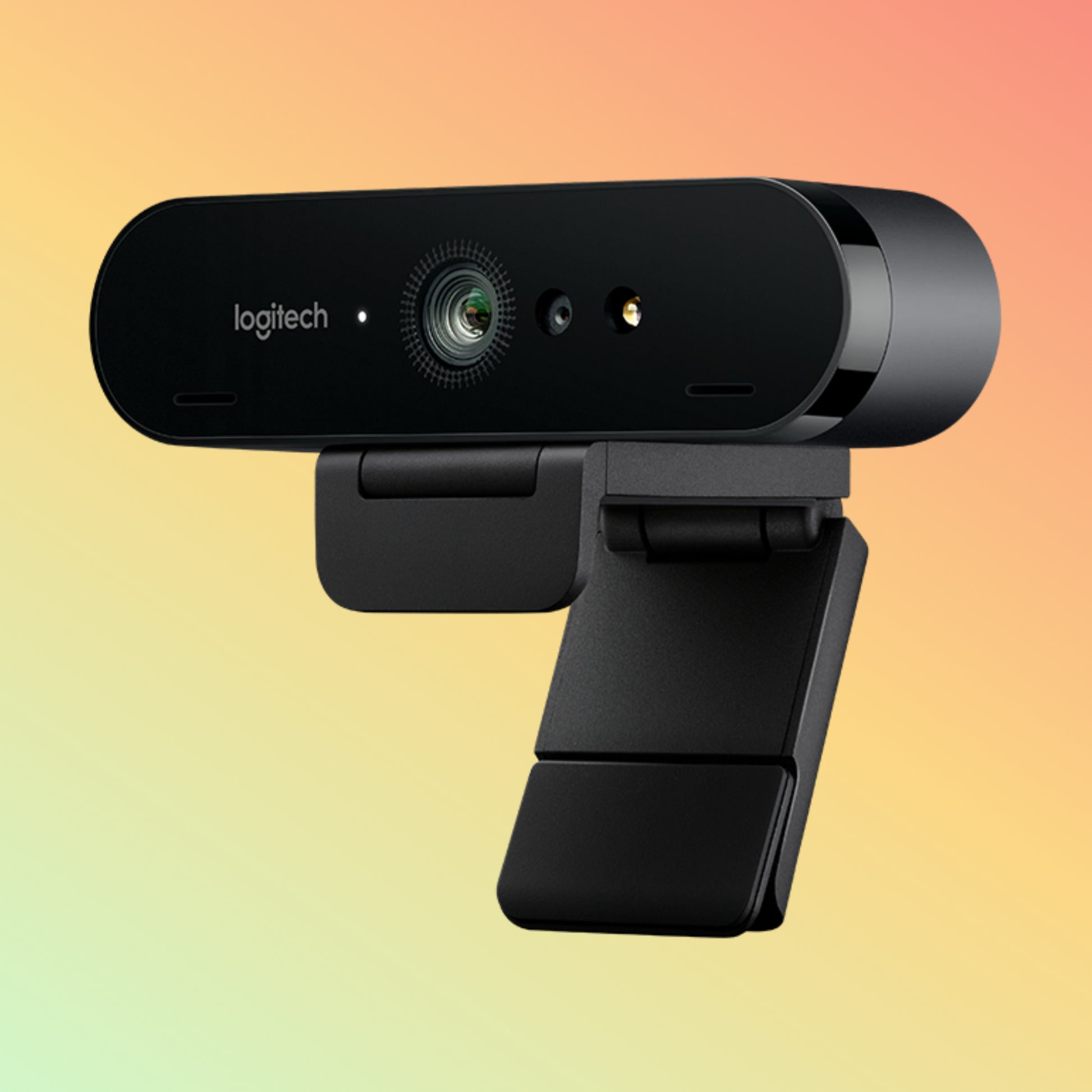 Logitech BRIO C1000e HDR webcam showing 4K lens and privacy cover