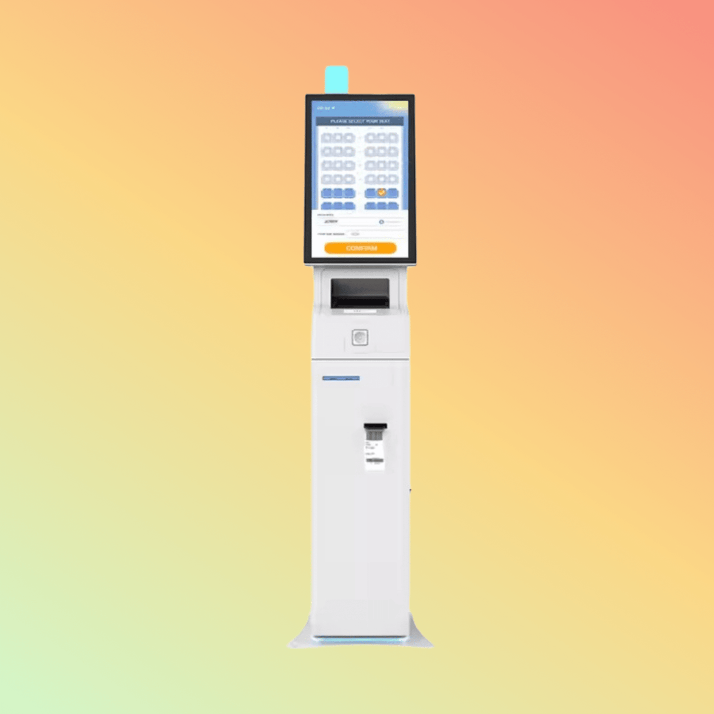 MAKEN 21.5" Airport Lobby Option Boarding Pass Printing Kiosk Passport Reader Airport Check In Self Service Kiosk - NEOTECH
