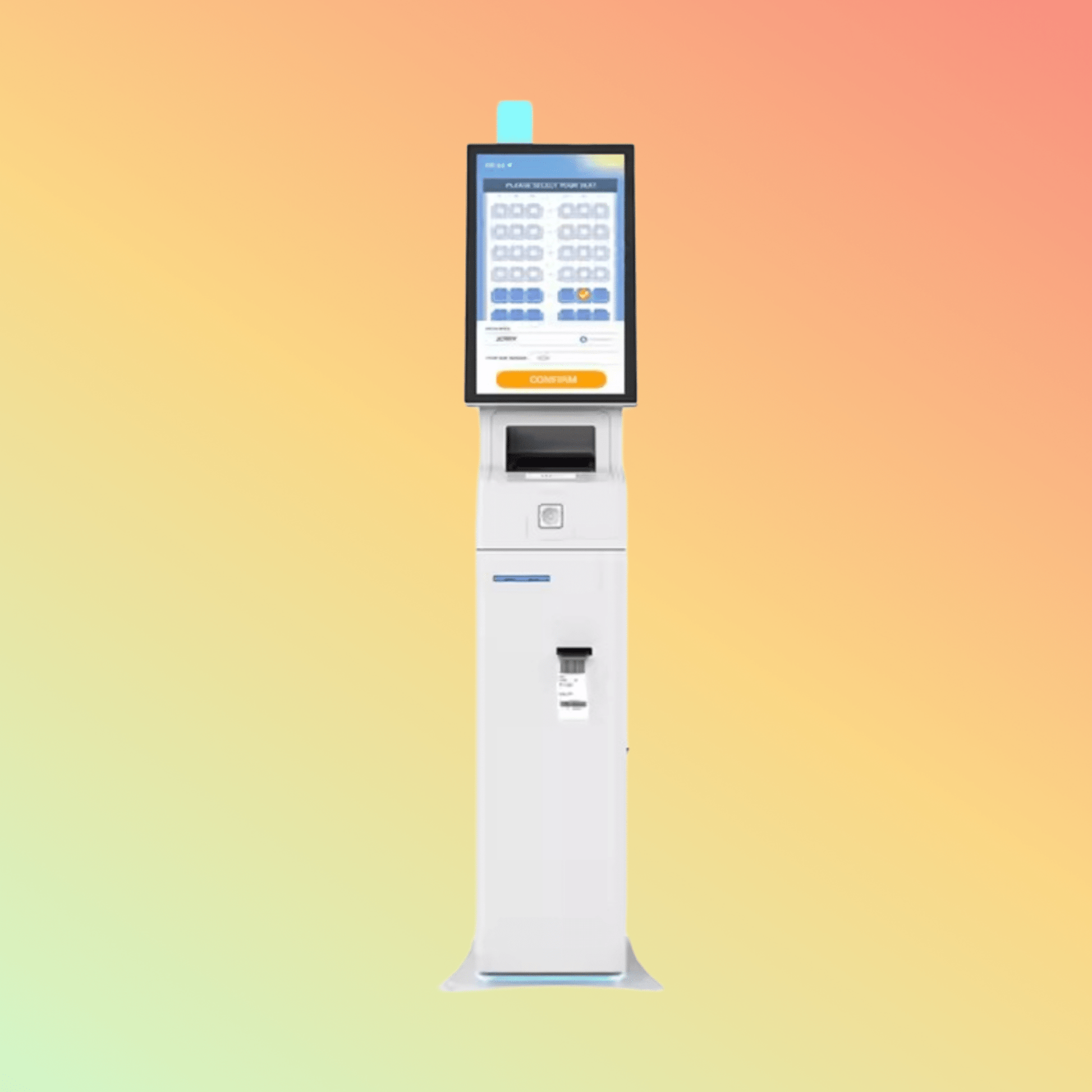 MAKEN 21.5" Airport Lobby Option Boarding Pass Printing Kiosk Passport Reader Airport Check In Self Service Kiosk - NEOTECH