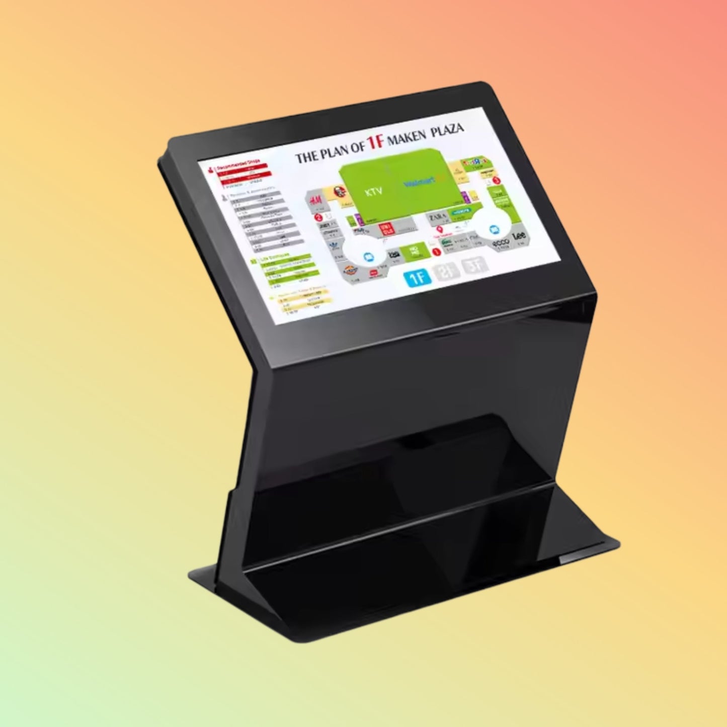 MAKEN 43 inch LCD display Z type floorstanding information advertising kiosk For Hospital/Bank/Shopping Mall - NEOTECH