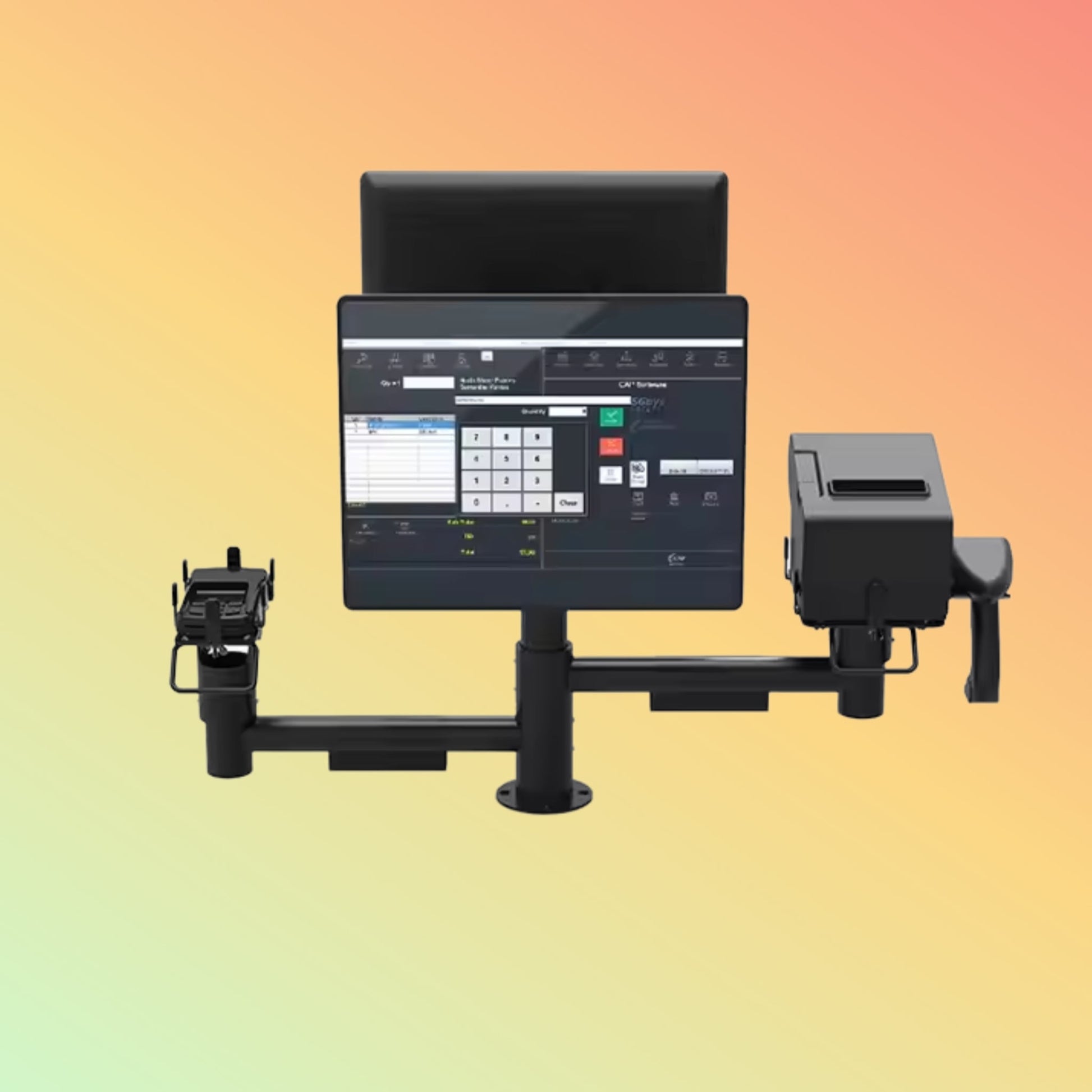 MAKEN Dual Screen Stand Commercial Display Pos Monitor Mount Pos Machine Stand Pole Mounting Solutions - NEOTECH