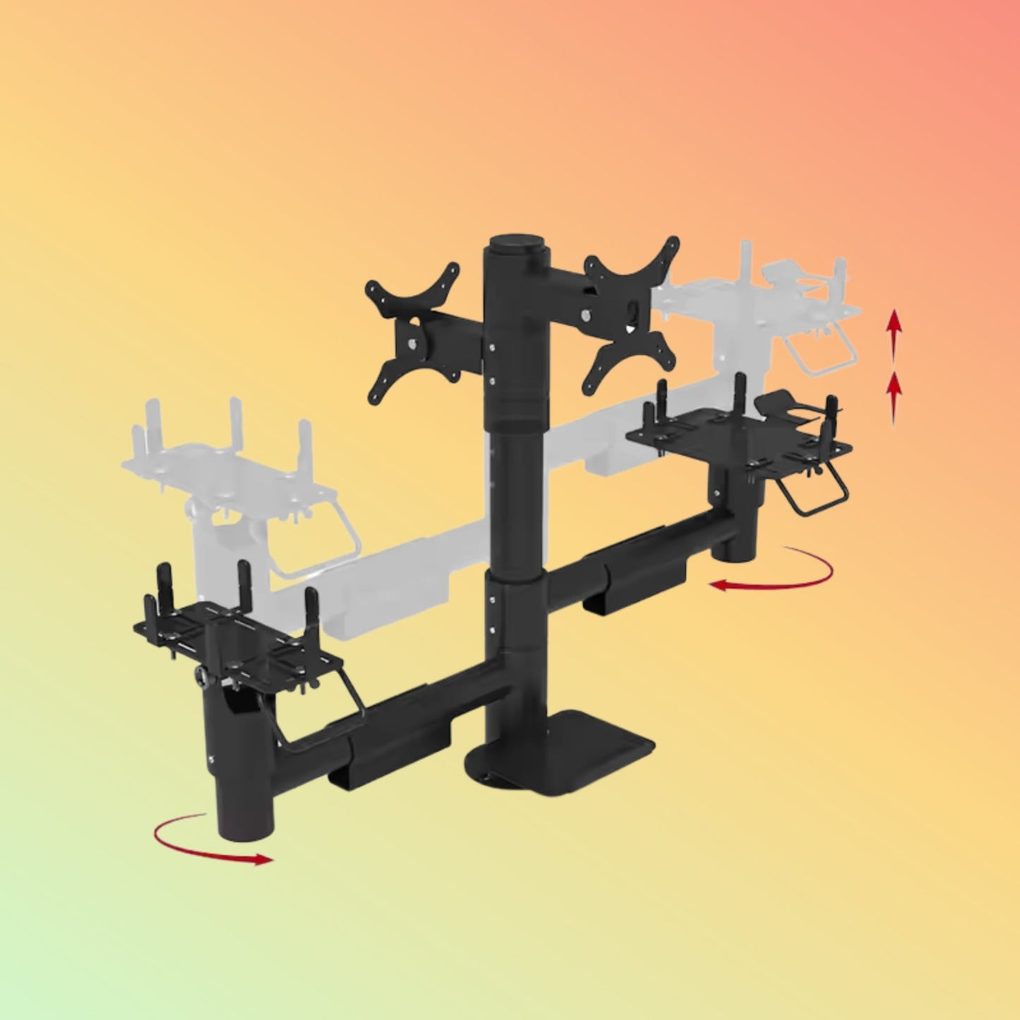 MAKEN Dual Screen Stand Commercial Display Pos Monitor Mount Pos Machine Stand Pole Mounting Solutions - NEOTECH