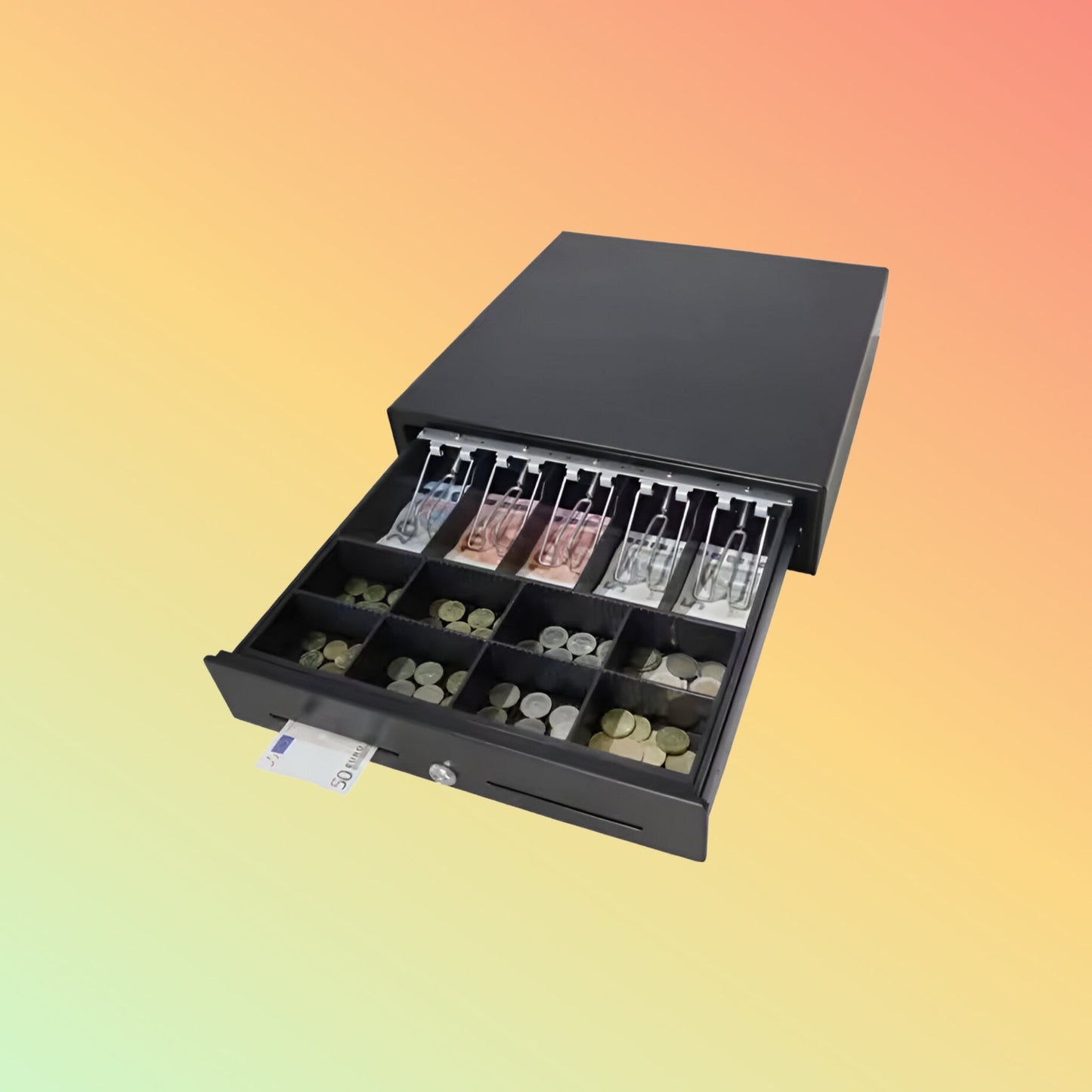 MAKEN MAKEN MK - 350T adjustable 4/5 bill 8 coins metal push open cash drawer register for market - NEOTECH