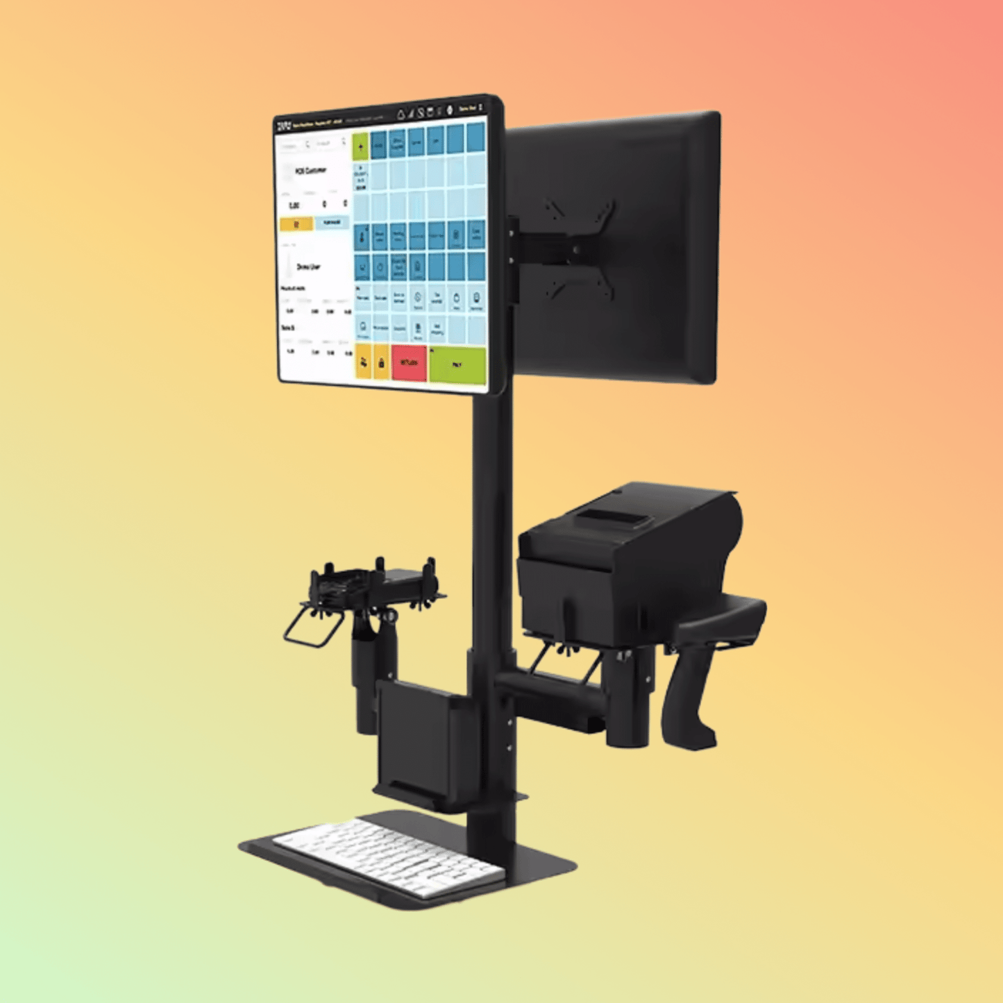 MAKEN Metal Stand Rotating Pole POS Mounting Stand For Monitors/Card Reader/Scanner Holder - NEOTECH
