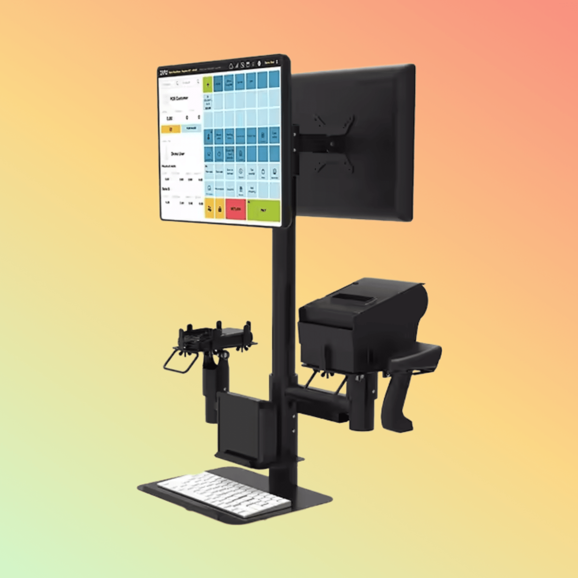 MAKEN Metal Stand Rotating Pole POS Mounting Stand For Monitors/Card Reader/Scanner Holder - NEOTECH